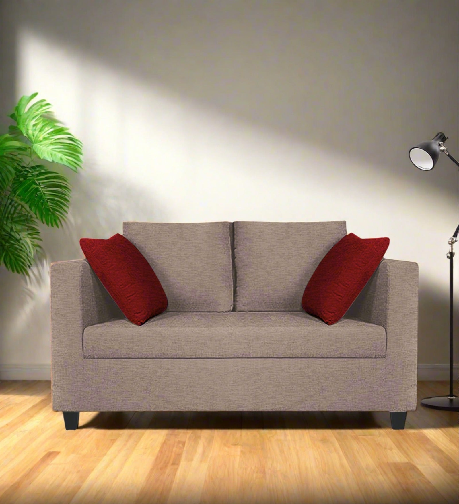 Nuska Fabric 2 Seater Sofa In Kadhi Beige Colour - Febonic Living