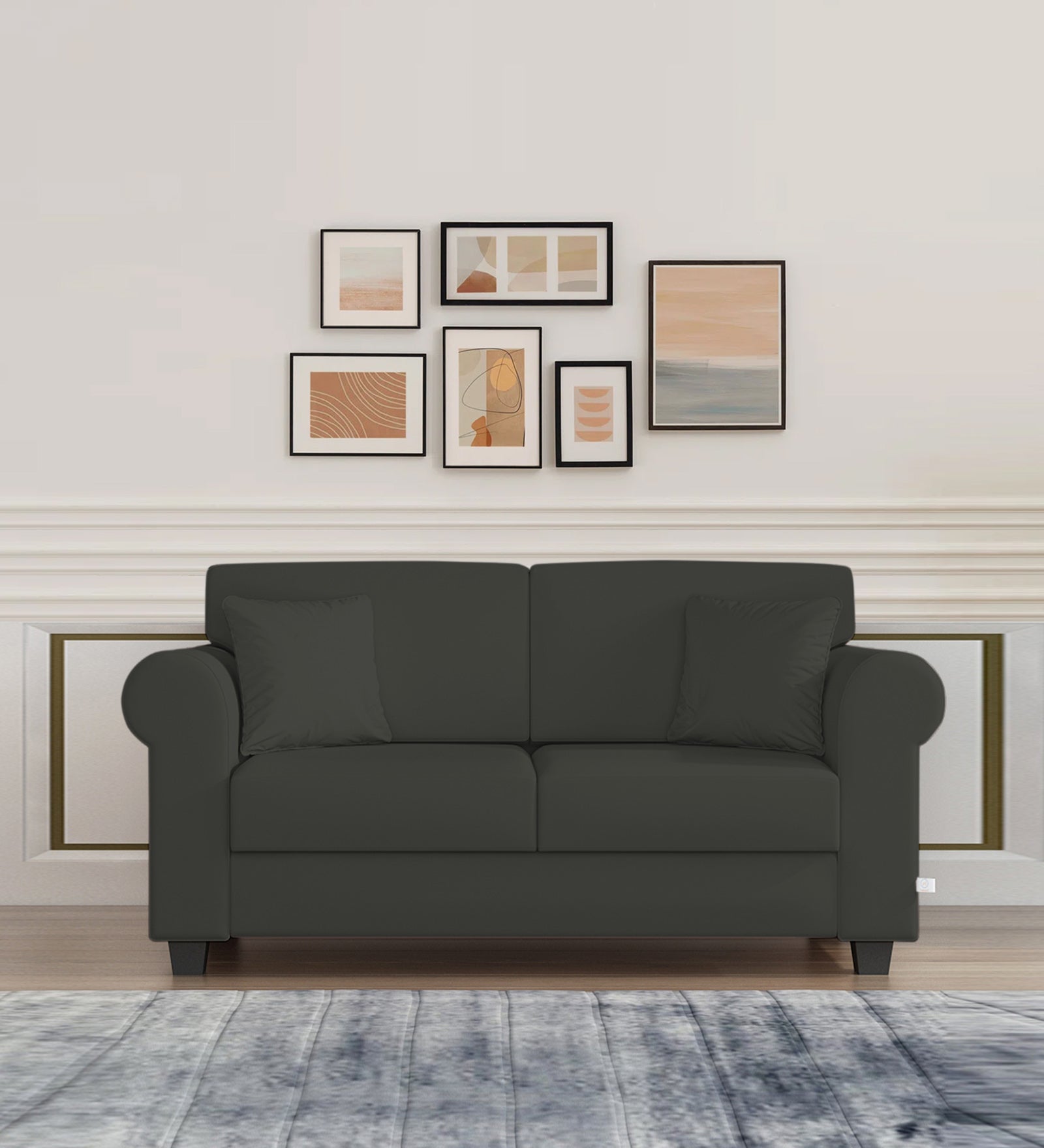 Numonk Velvet 2 Seater Sofa In Hory Grey Colour - Febonic Living
