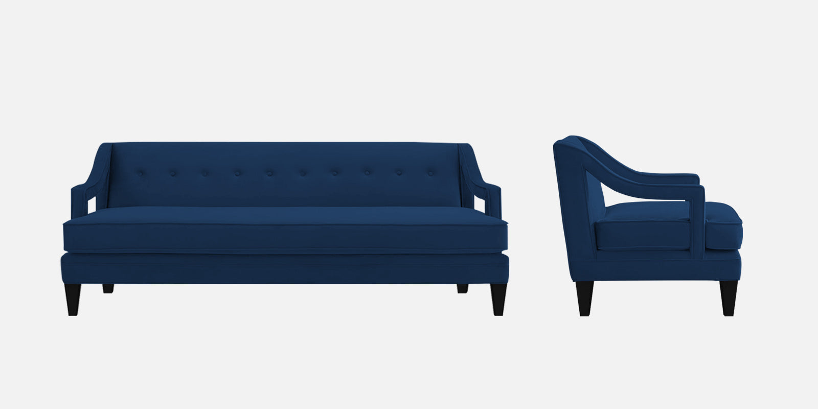 Daffy Velvet 3 Seater Sofa In Imperial Blue Colour - Febonic Living