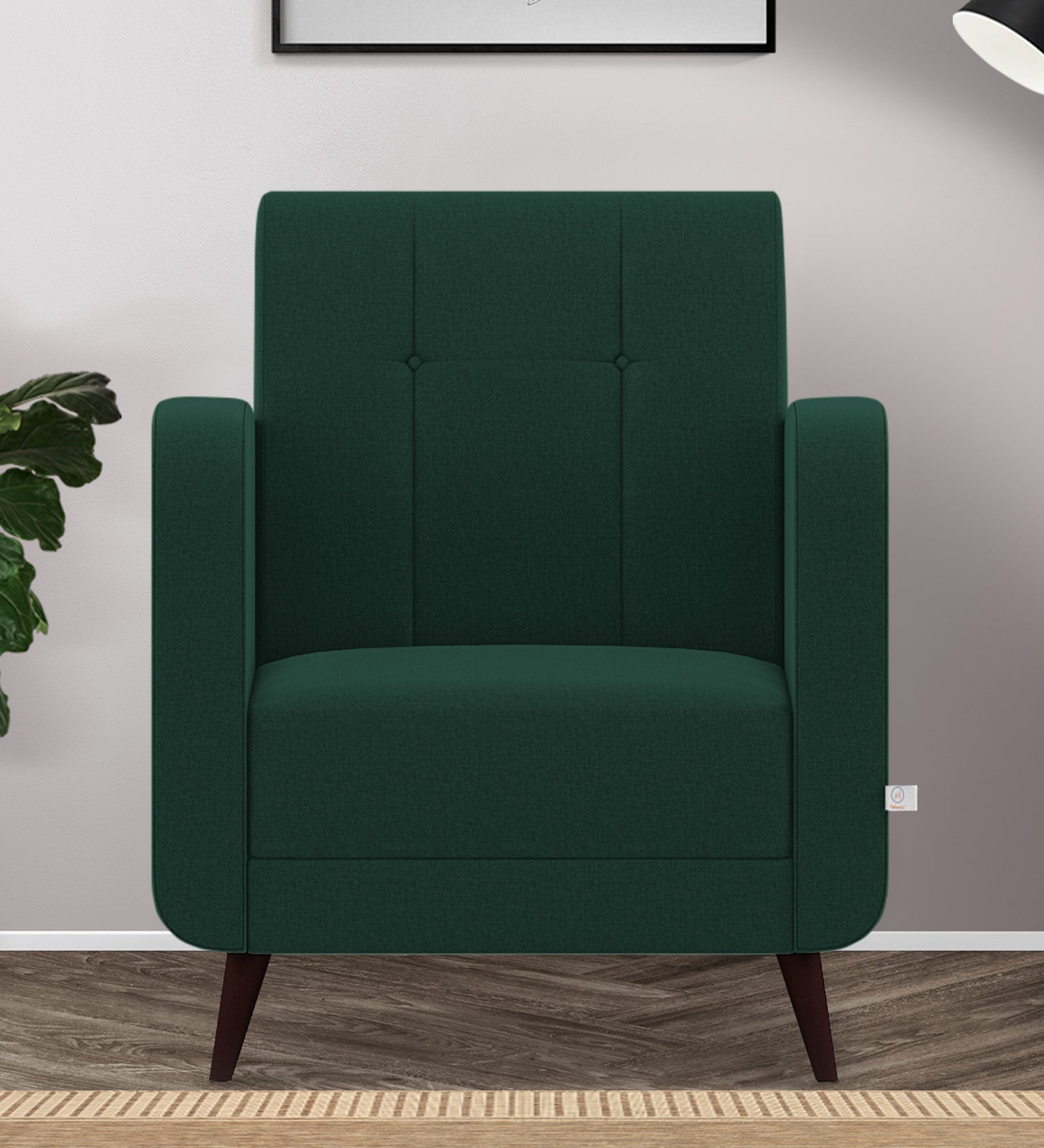 Wiki 1 Seater Velvet Sofa - Forest Green by Febonic Living