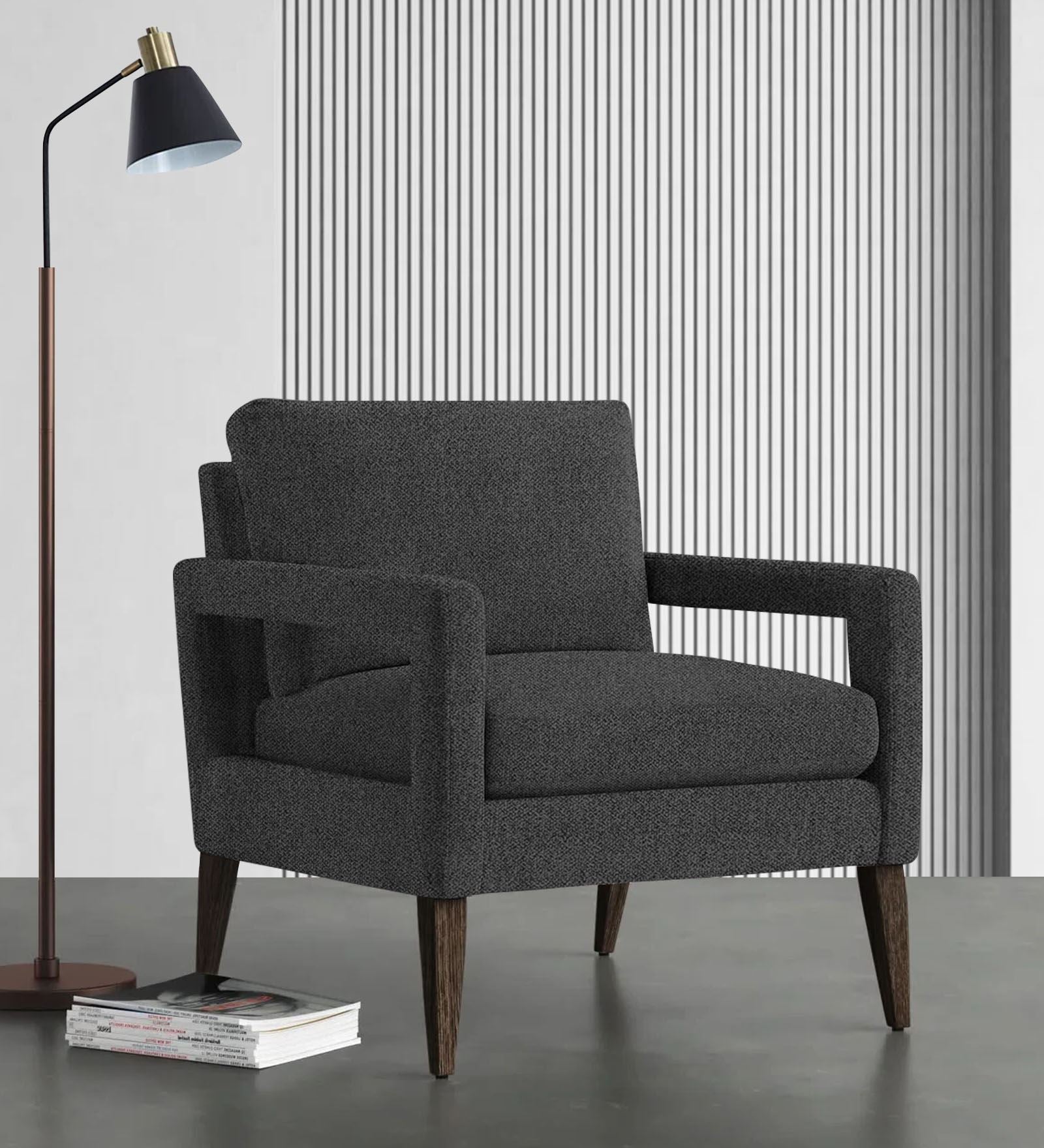 Olsen Fabric Arm Chair In Charcoal Grey Colour - Febonic Living