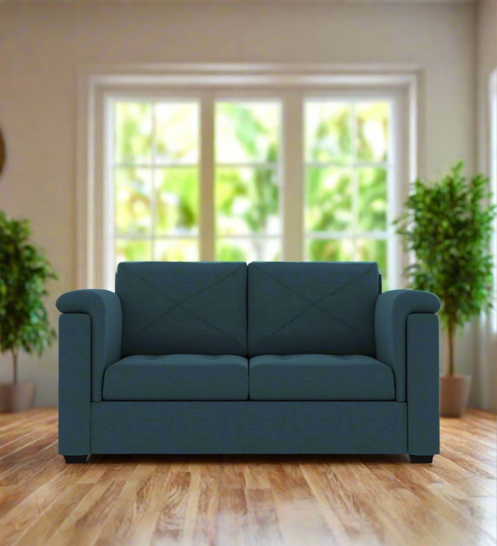 Andres Fabric 2 Seater Sofa In Harbour Blue Colour - Febonic Living