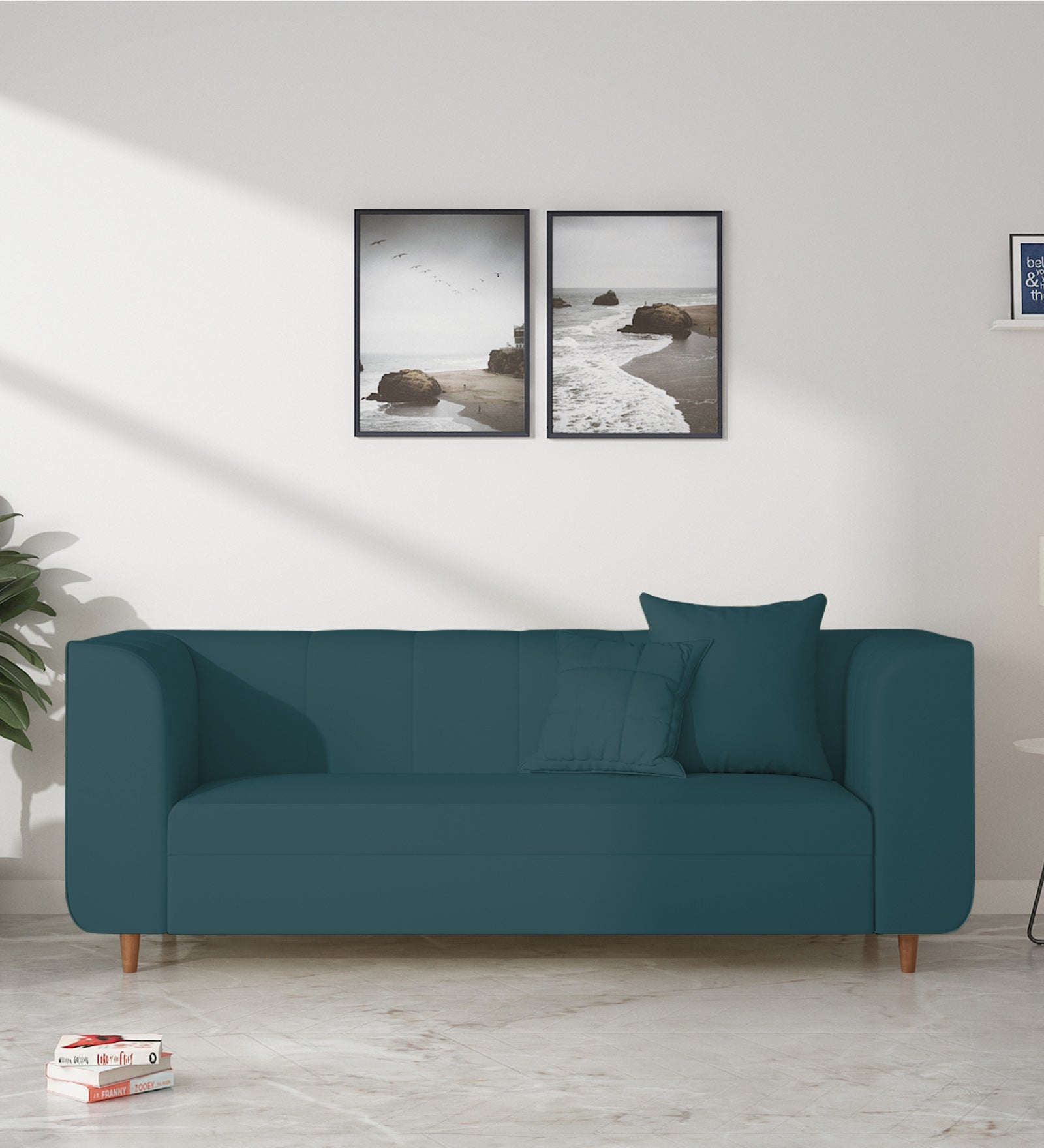 Sumo Velvet 3 Seater Sofa In Arabian Green Colour - Febonic Living