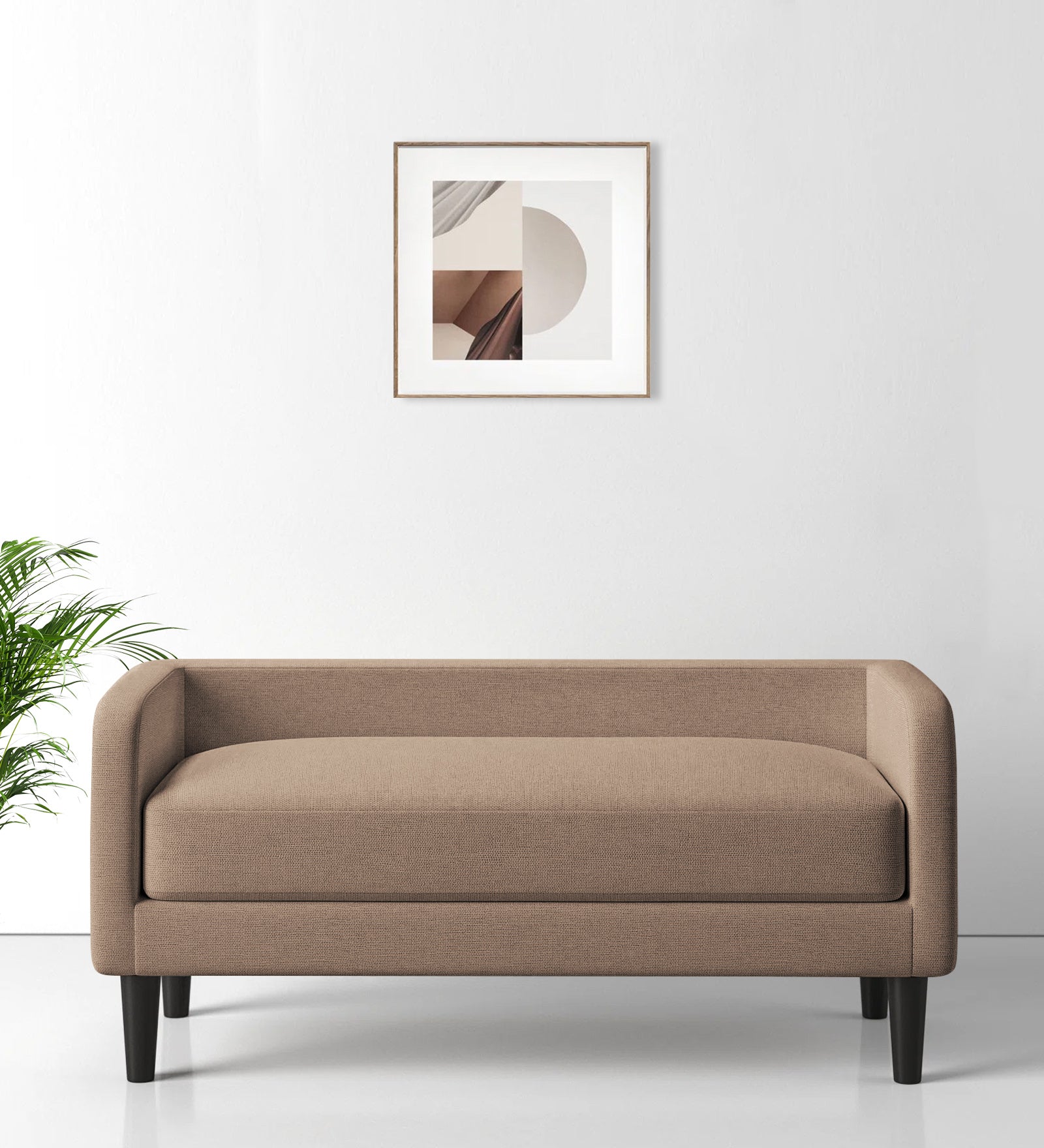 Maya Fabric Bench In Cookie Beige Colour - Febonic Living