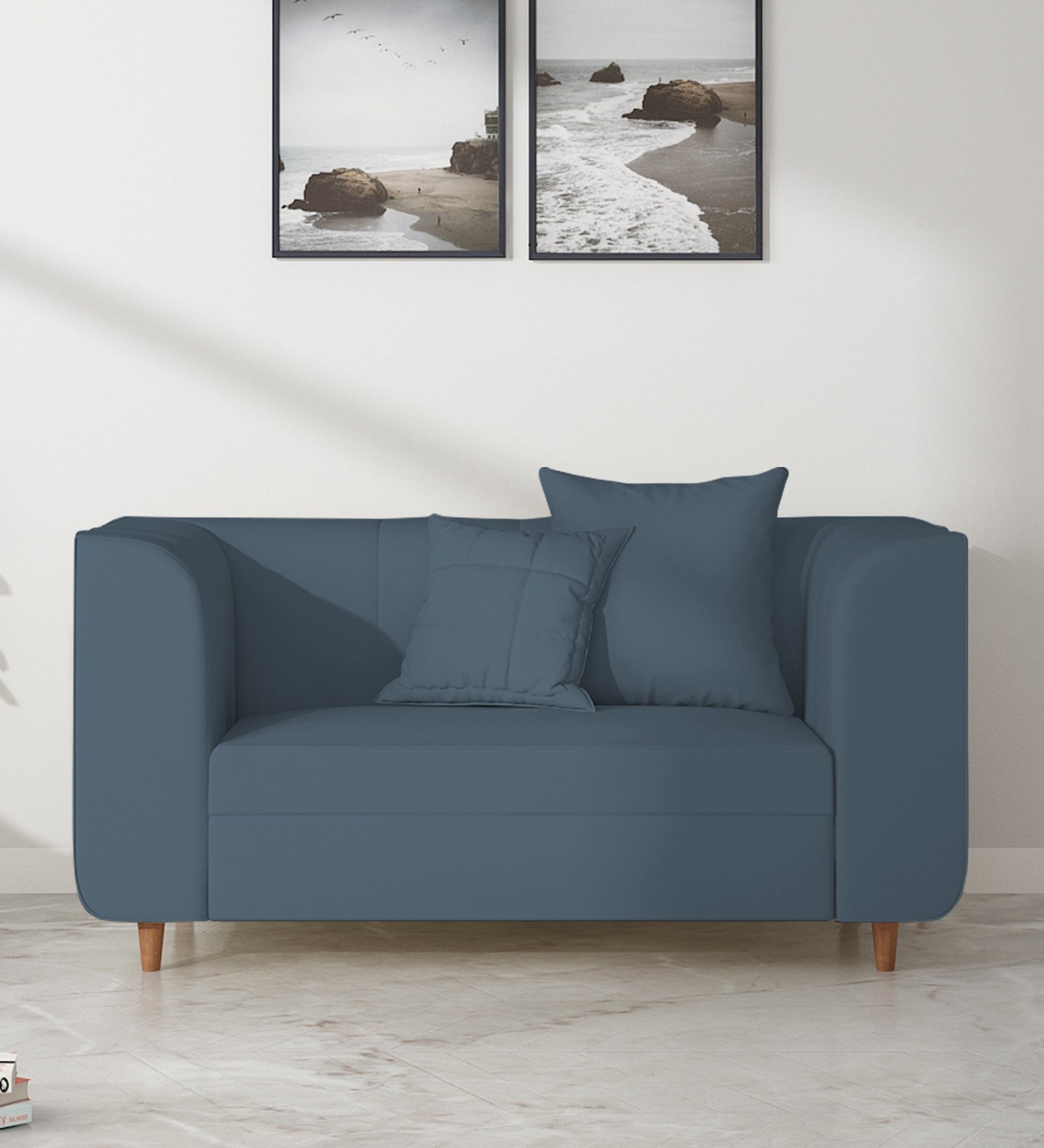 Sumo 2 Seater Velvet Sofa - Oxford Blue by Febonic Living