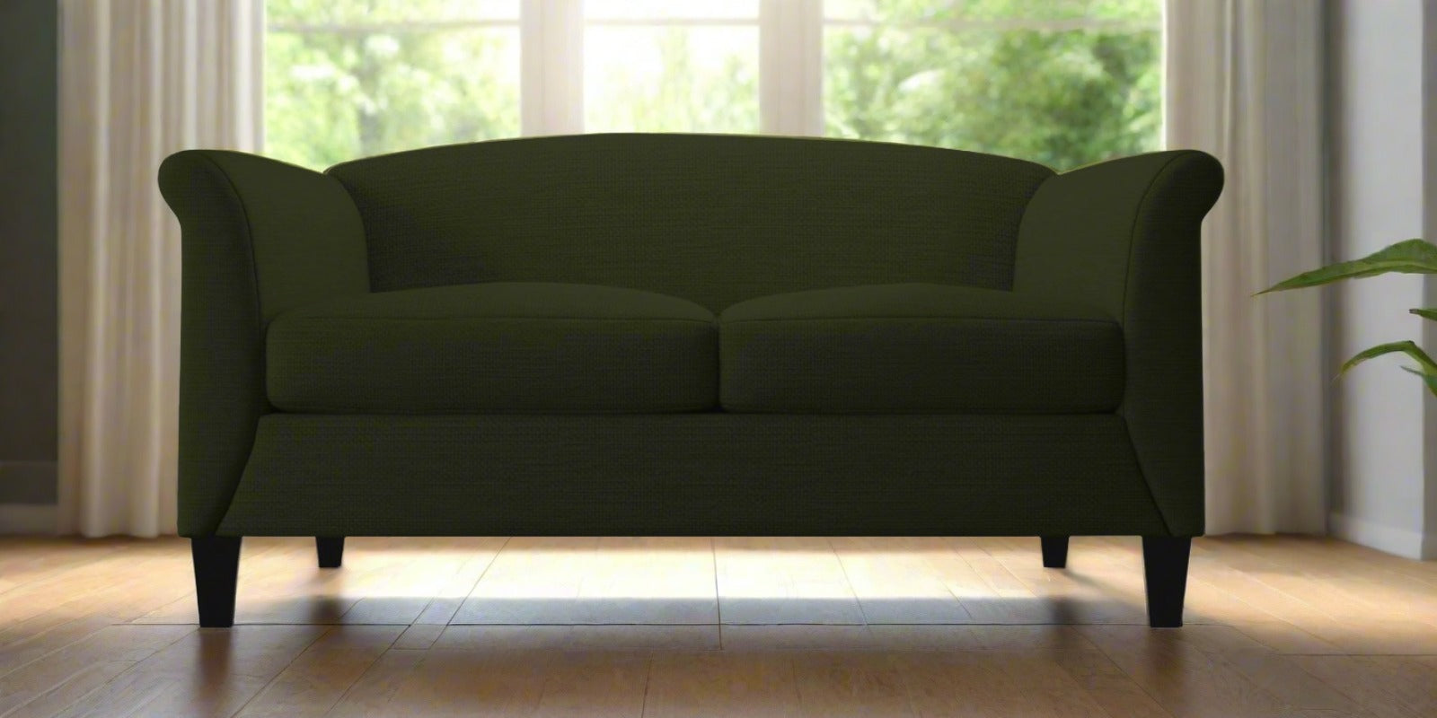 Kimber Fabric 2 Seater Sofa In Olive Green Colour - Febonic Living
