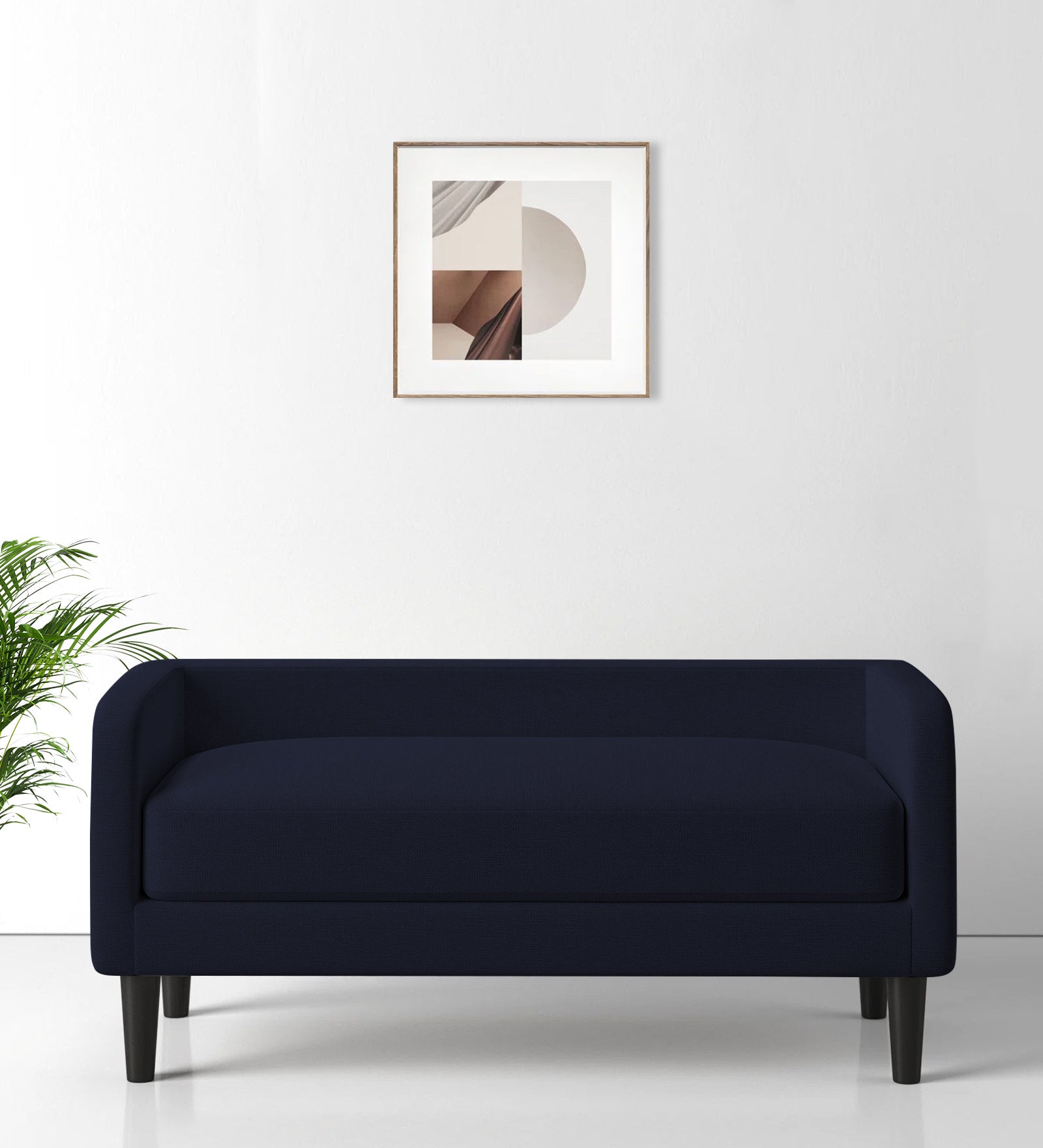 Maya Fabric Bench In Royal Blue Colour - Febonic Living