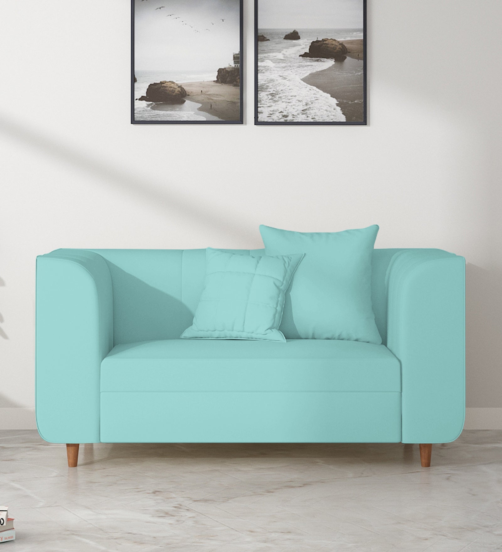 Sumo Velvet 2 Seater Sofa In Barmunda Aqua Colour - Febonic Living