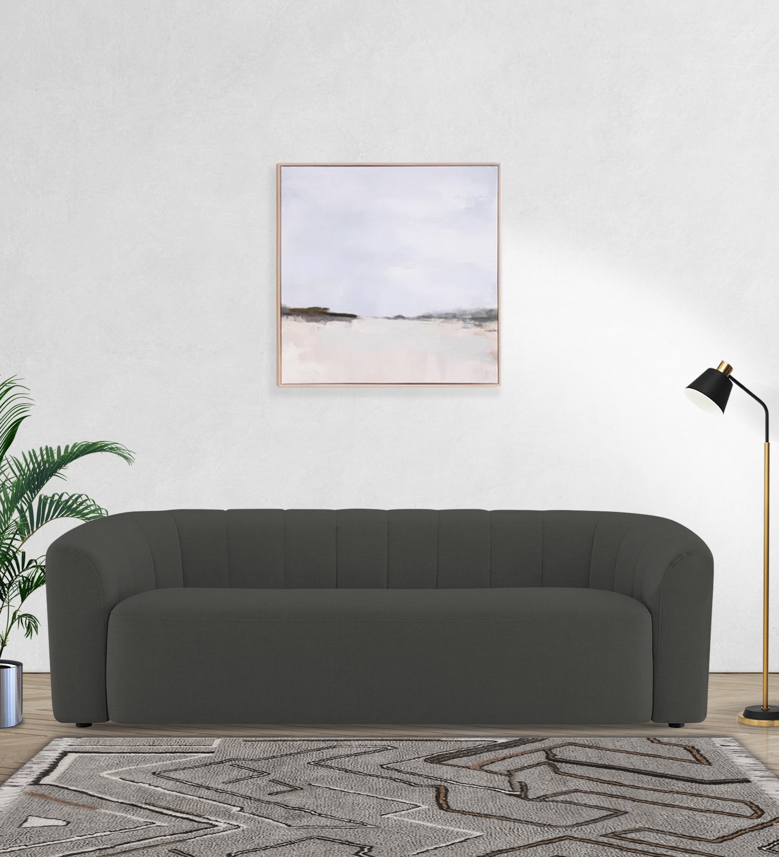 Mara Fabric 3 Seater Sofa In Charcoal Grey Colour - Febonic Living