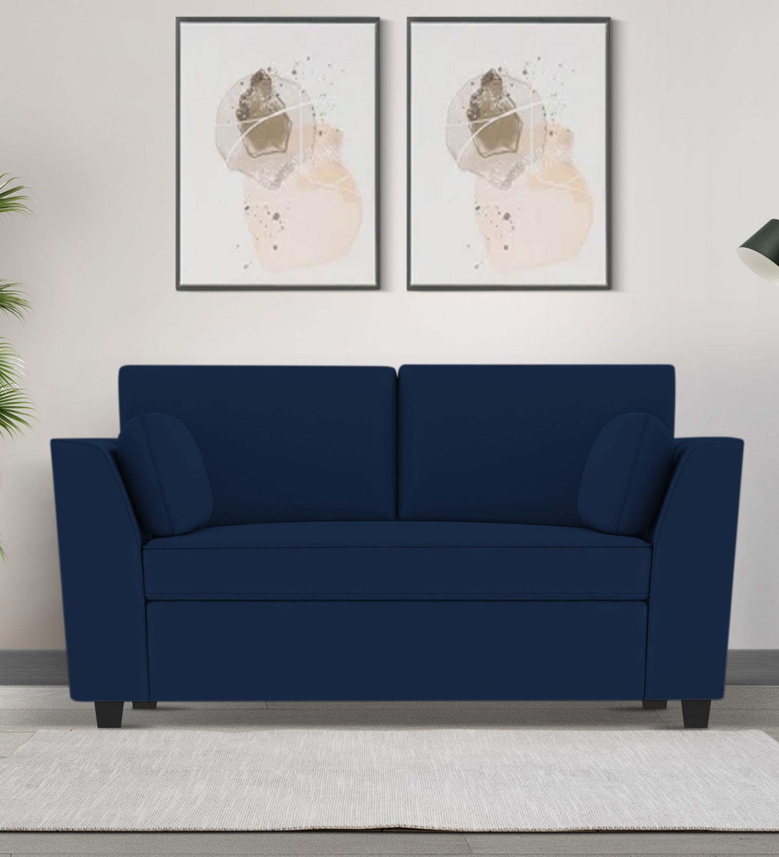 Bristo Velvet 2 Seater Sofa In Imperial Blue Colour - Febonic Living
