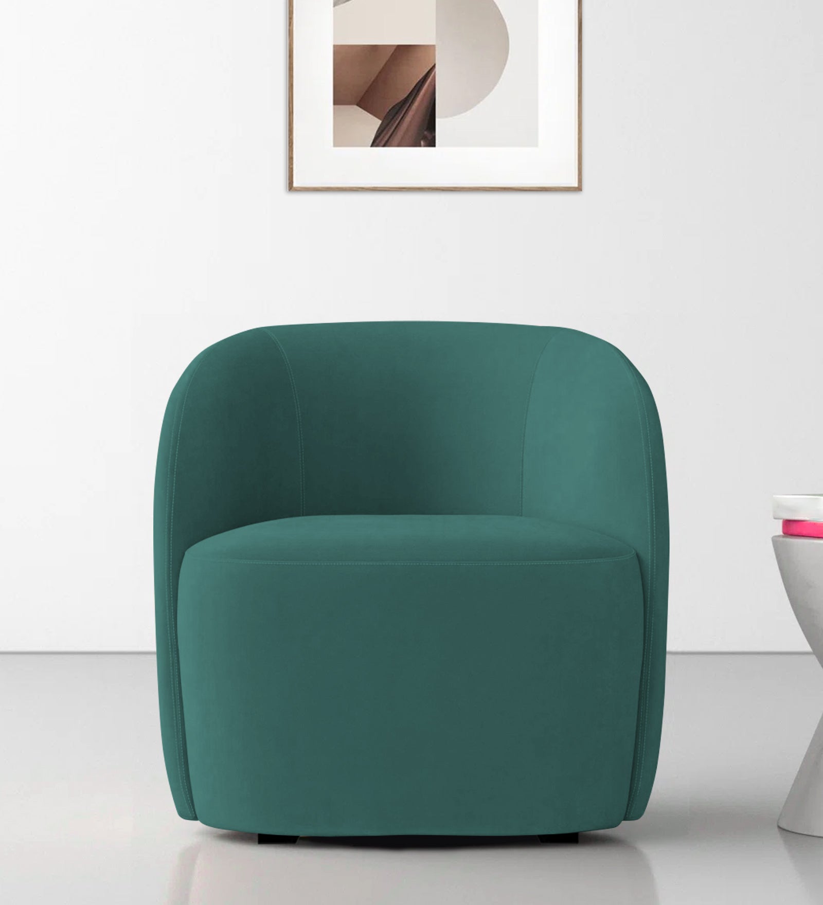 Lucky Velvet Wing Chair In Pine Green Colour - Febonic Living