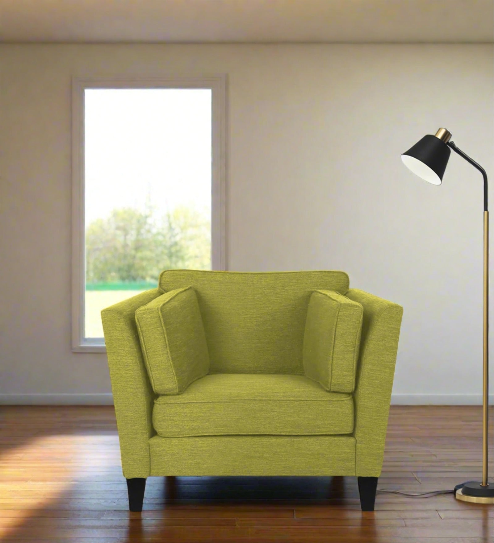 Nigar Fabric 1 Seater Sofa In  Parrot Green Colour - Febonic Living