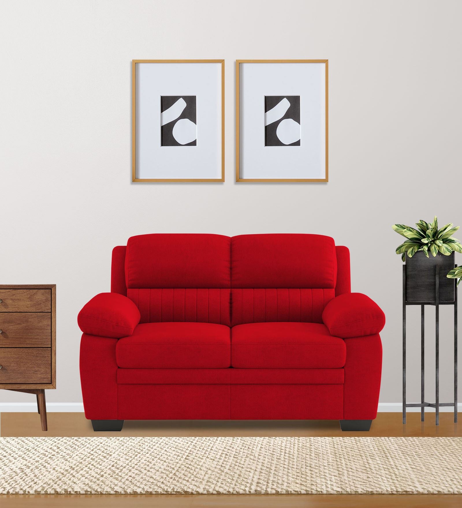Miranda Velvet 2 Seater Sofa In Berry Maroon Colour - Febonic Living