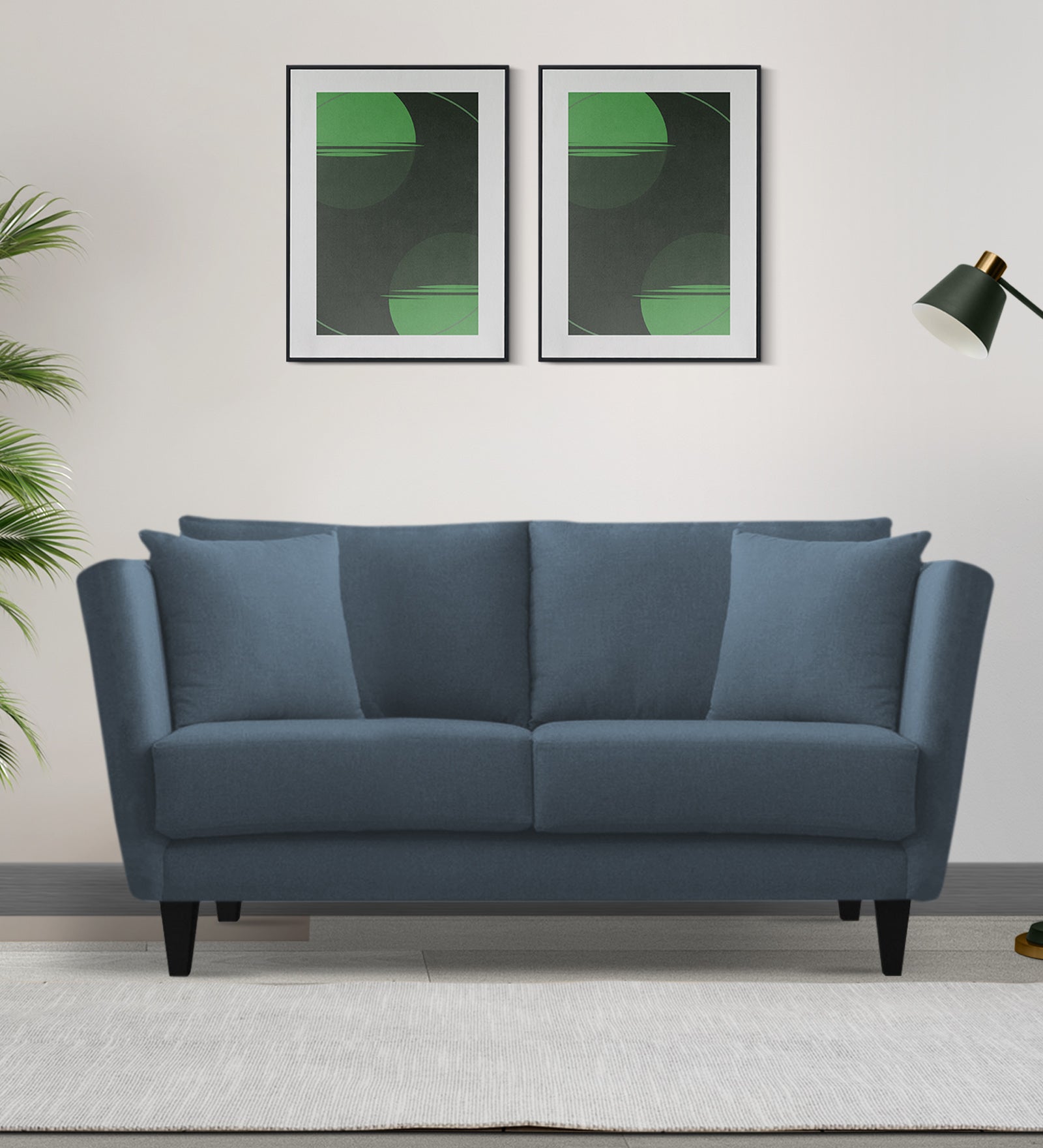 Norway Velvet 2 Seater Sofa In Oxford Blue Colour - Febonic Living
