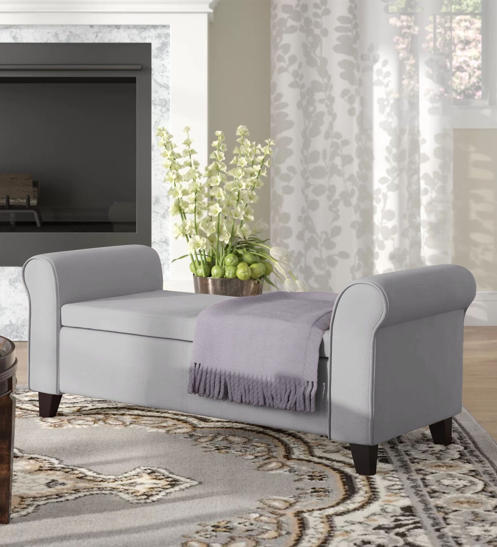Molo Fabric 3 Seater Recamier Lit Grey Colour With Storage - Febonic Living