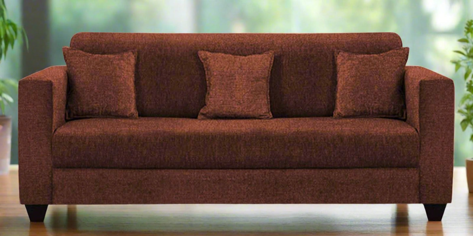 Nebula Fabric 3 Seater Sofa in Coffee Brown Colour