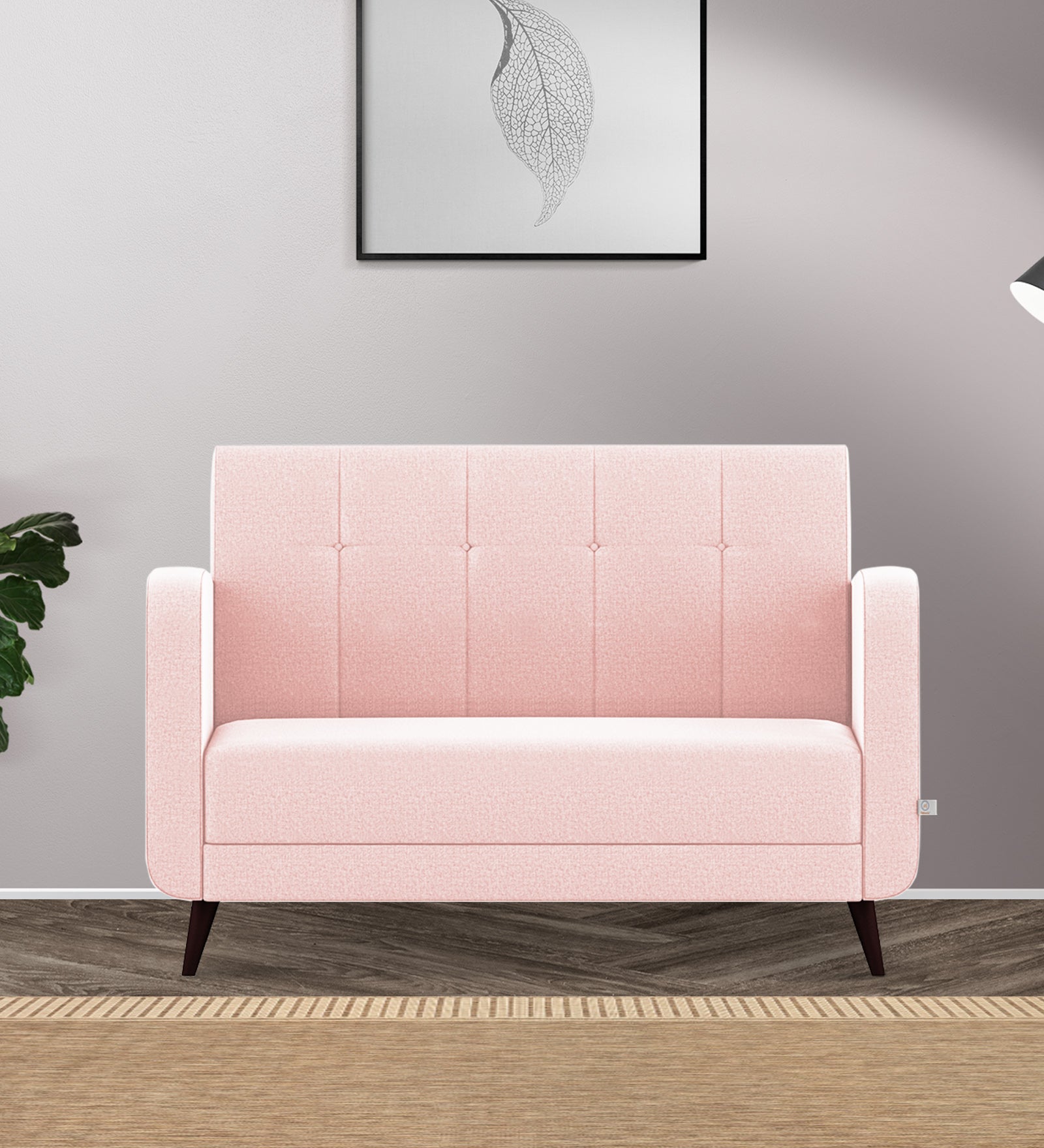 Wiki Velvet 2 Seater Sofa In Millennial Pink Colour - Febonic Living