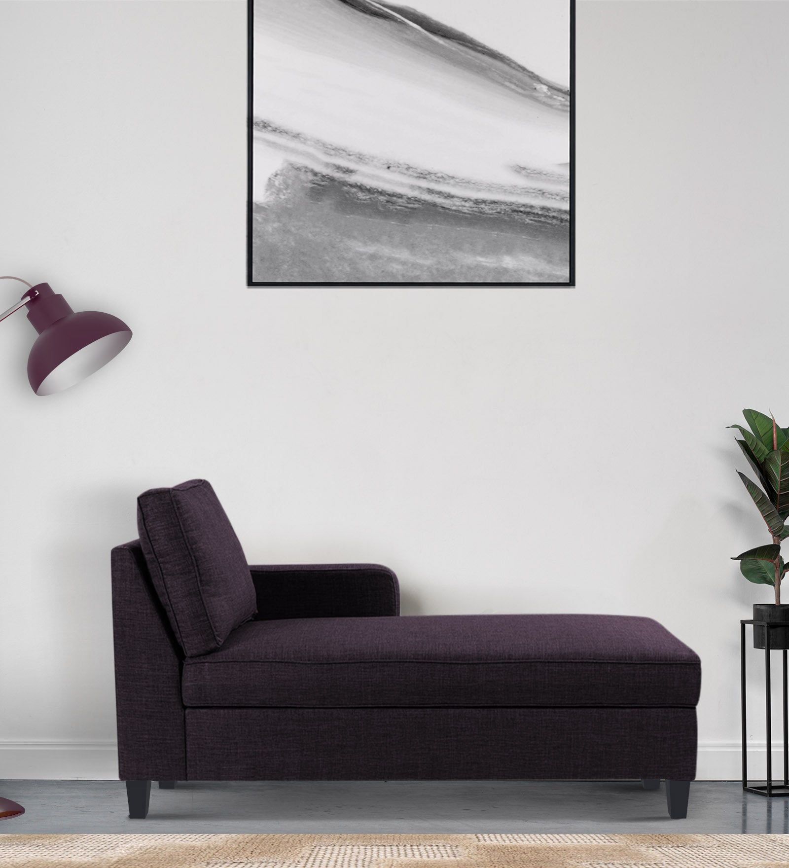 Harry Fabric RHS Chaise Lounger In Cara Brown Colour - Febonic Living