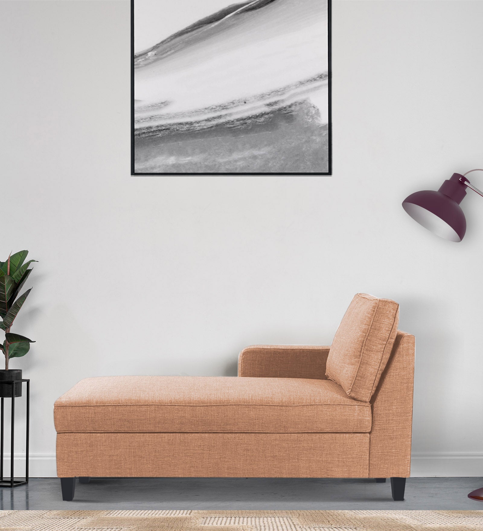 Harry Fabric LHS Chaise Lounger In Cosmic Beige Colour - Febonic Living