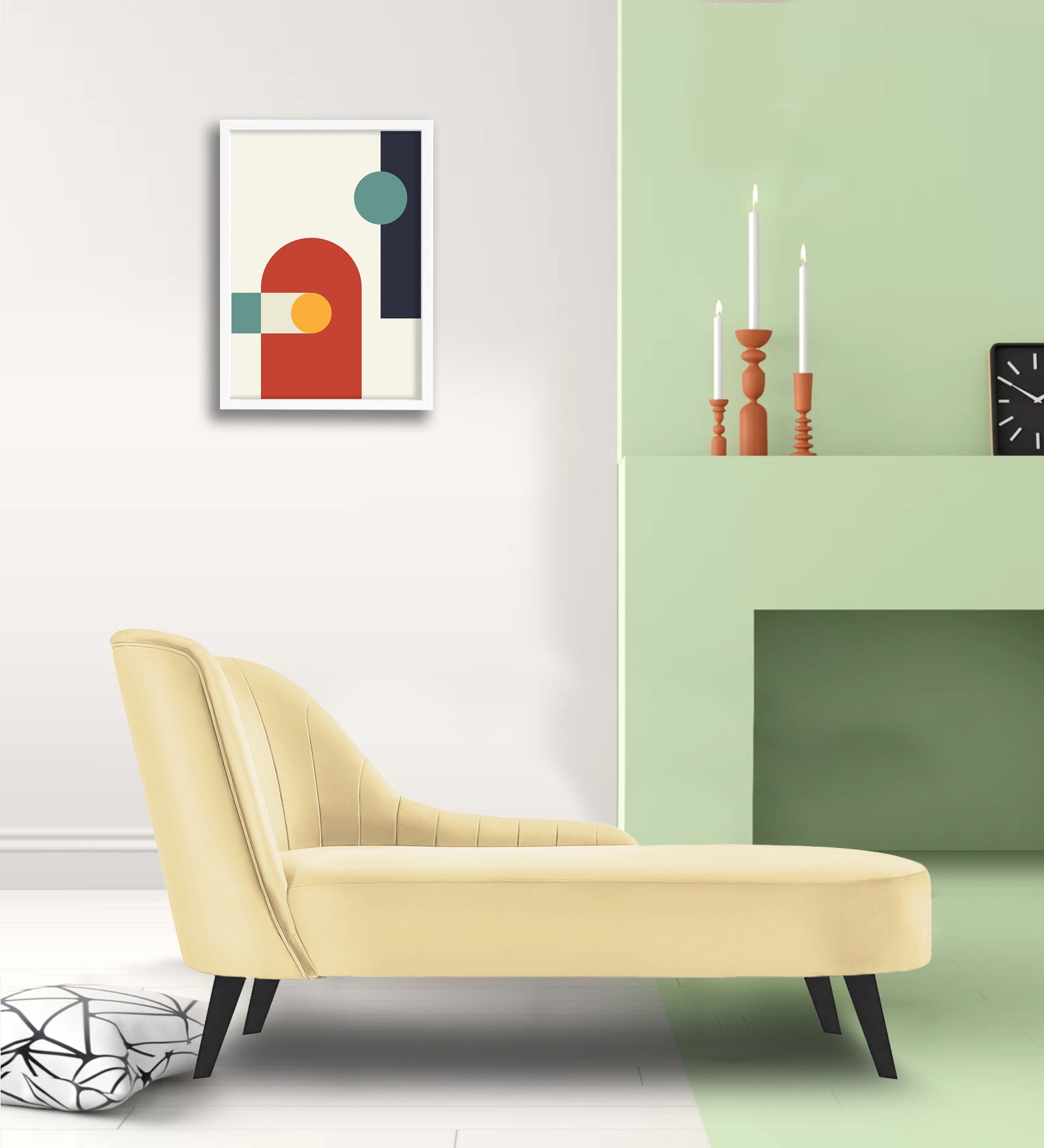 Flora Velvet RHS Chaise Lounger In Sandy Beige Colour - Febonic Living