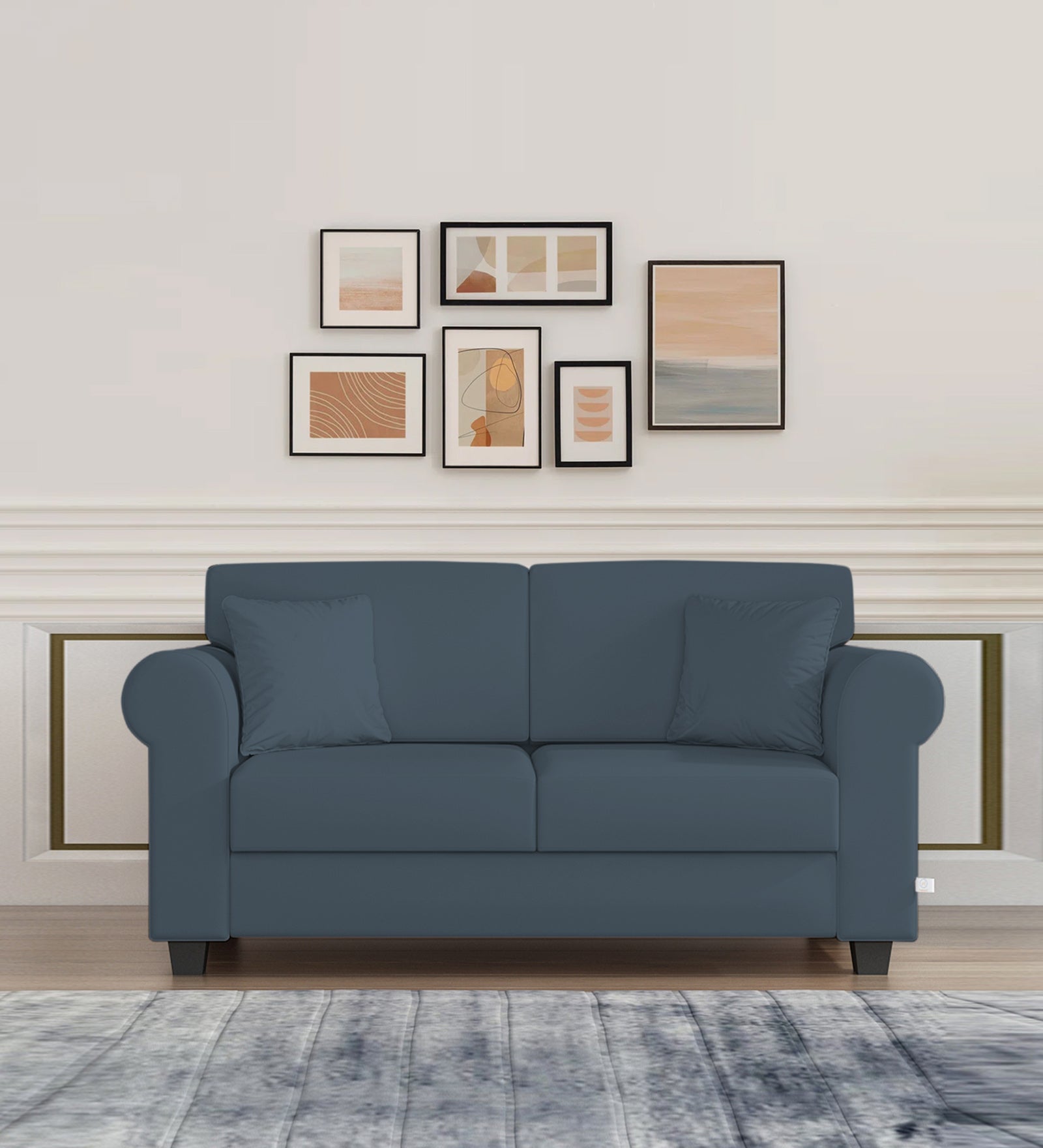Numonk 2 Seater Velvet Sofa - Oxford Blue by Febonic Living