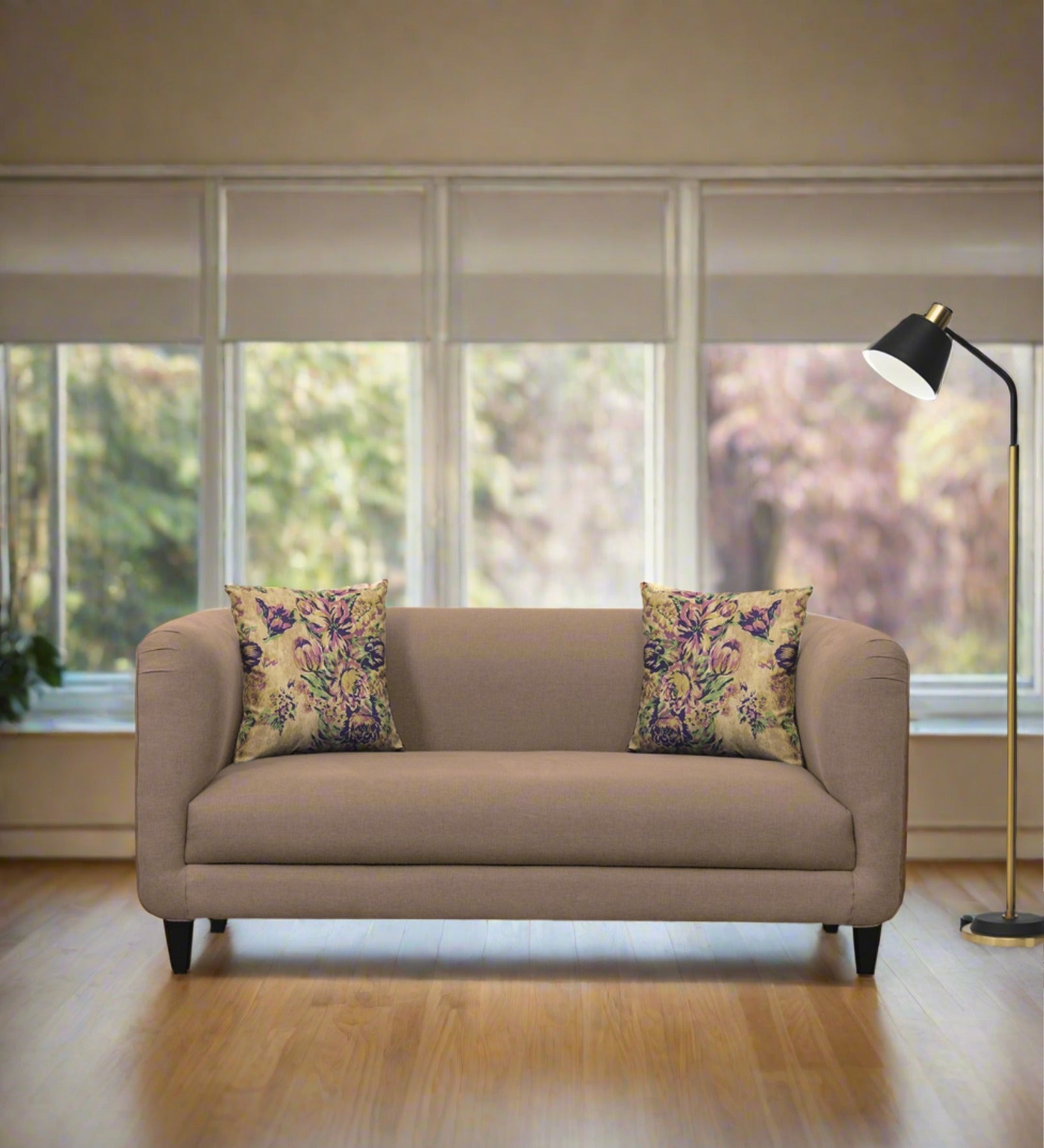 Niki Fabric 2 Seater Sofa In Cookie Beige Colour - Febonic Living