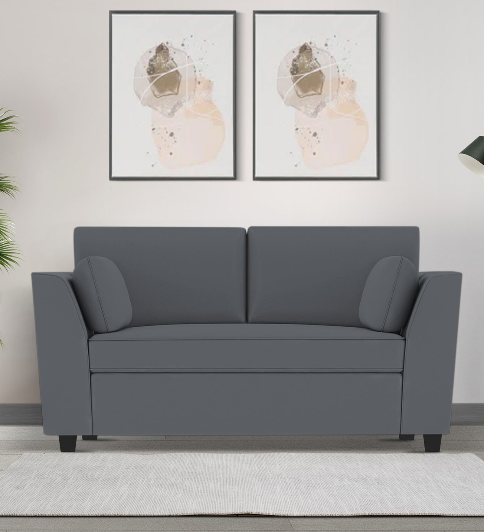 Bristo Velvet 2 Seater Sofa In Pubble Grey Colour - Febonic Living