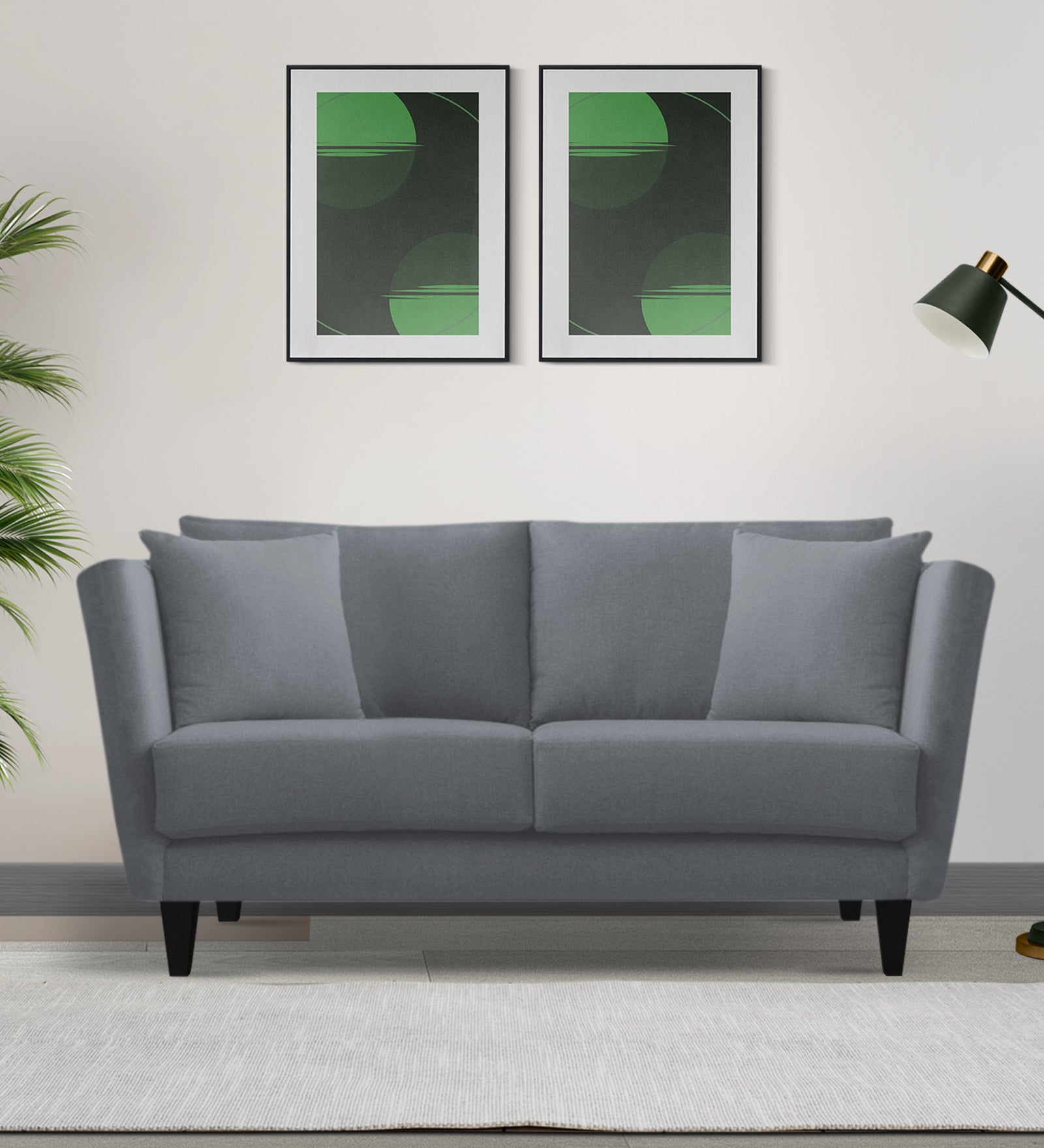 Norway Velvet 2 Seater Sofa In Pubble Grey Colour - Febonic Living