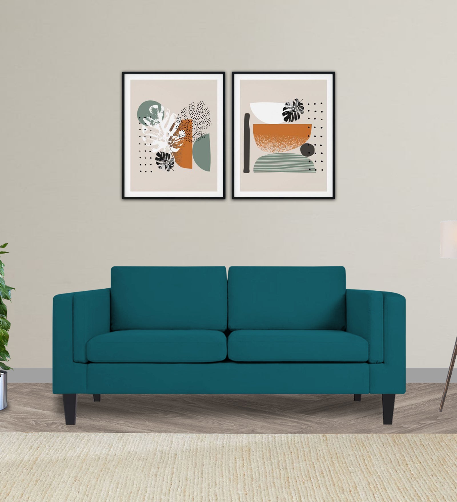 Jasper Velvet 2 Seater Sofa in Pine green Colour