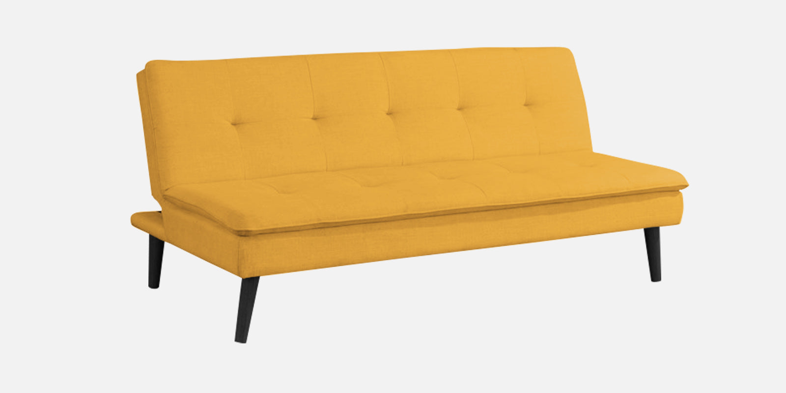 Toner Fabric 3 Seater Convertible Sofa Cum Bed In Bold Yellow Colour - Febonic Living