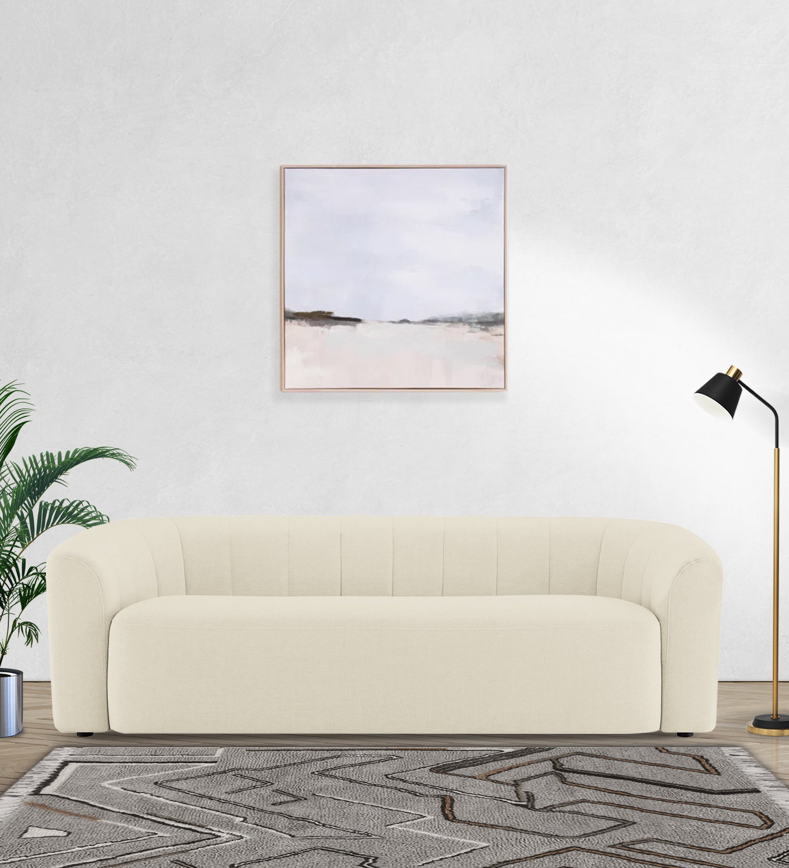 Mara Fabric 3 Seater Sofa In Ivory Cream Colour - Febonic Living