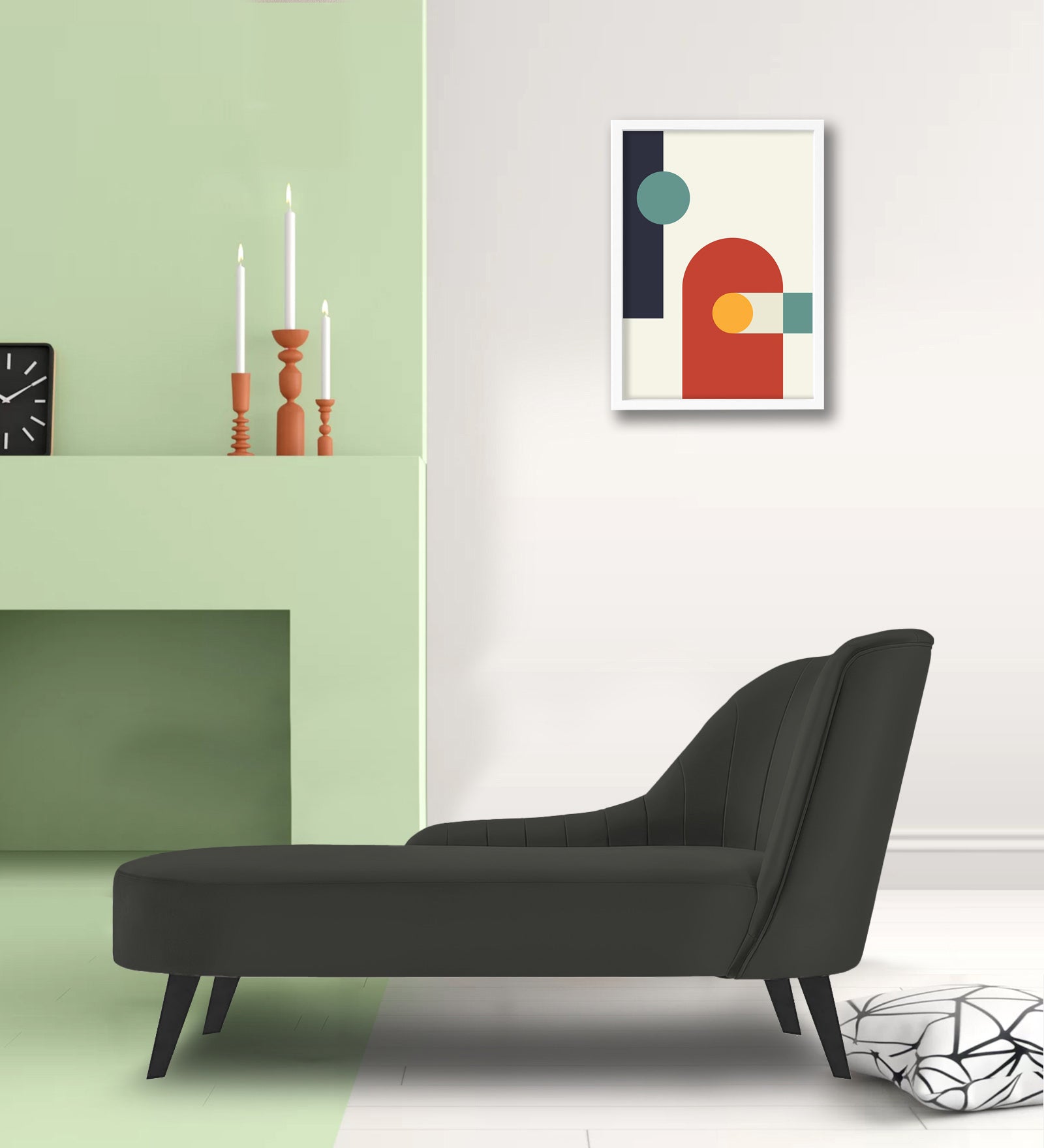 Flora Velvet LHS Chaise Lounger In Hory Grey Colour - Febonic Living