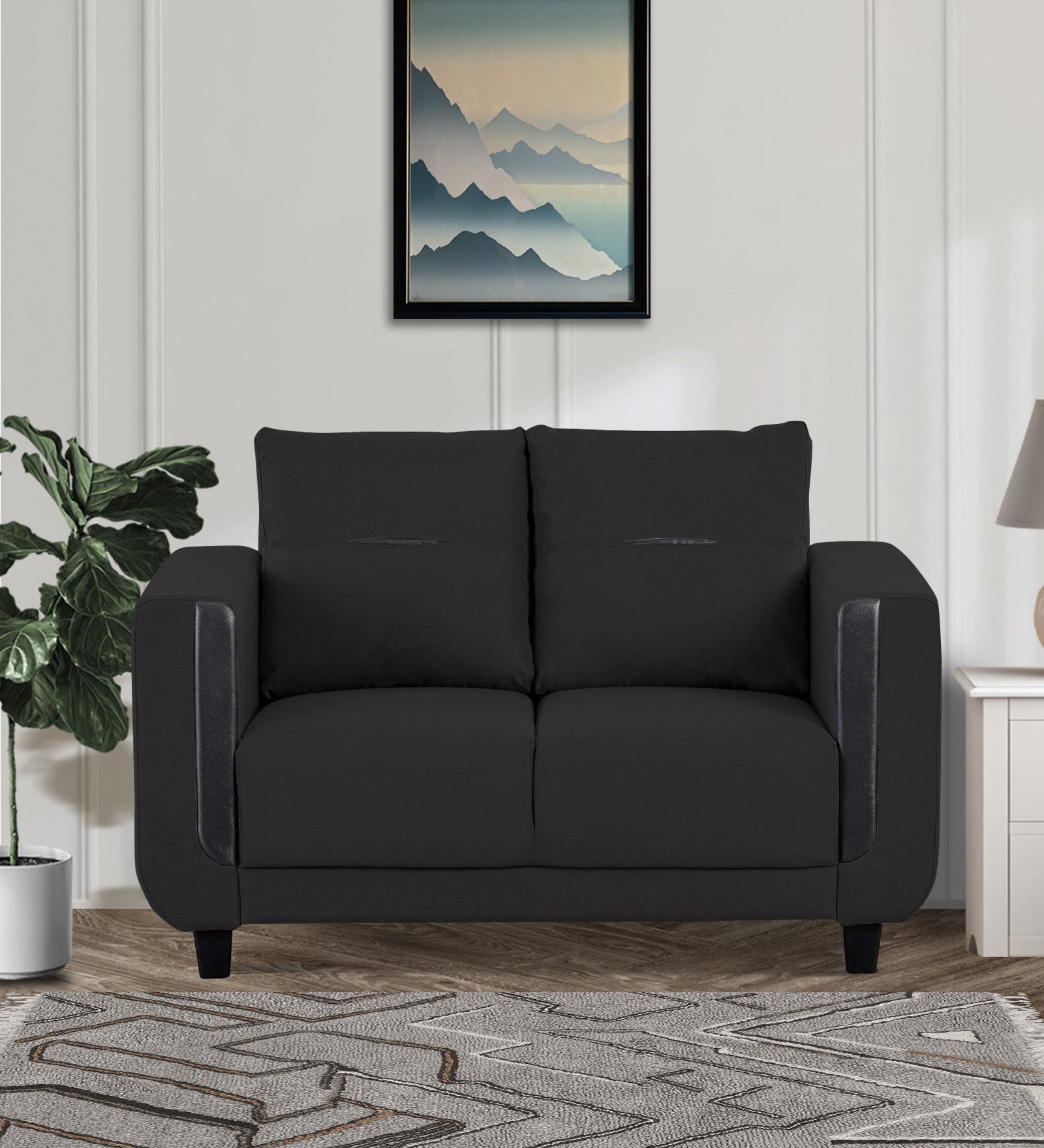 Perry Fabric 2 Seater Sofa In Maba Grey Colour - Febonic Living