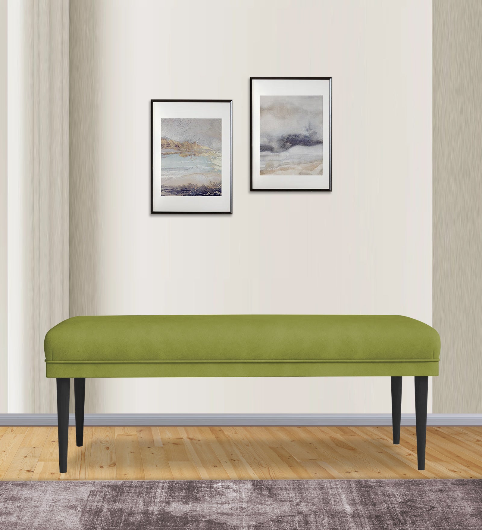 Summer Fabric Bench In Lime Green Colour - Febonic Living