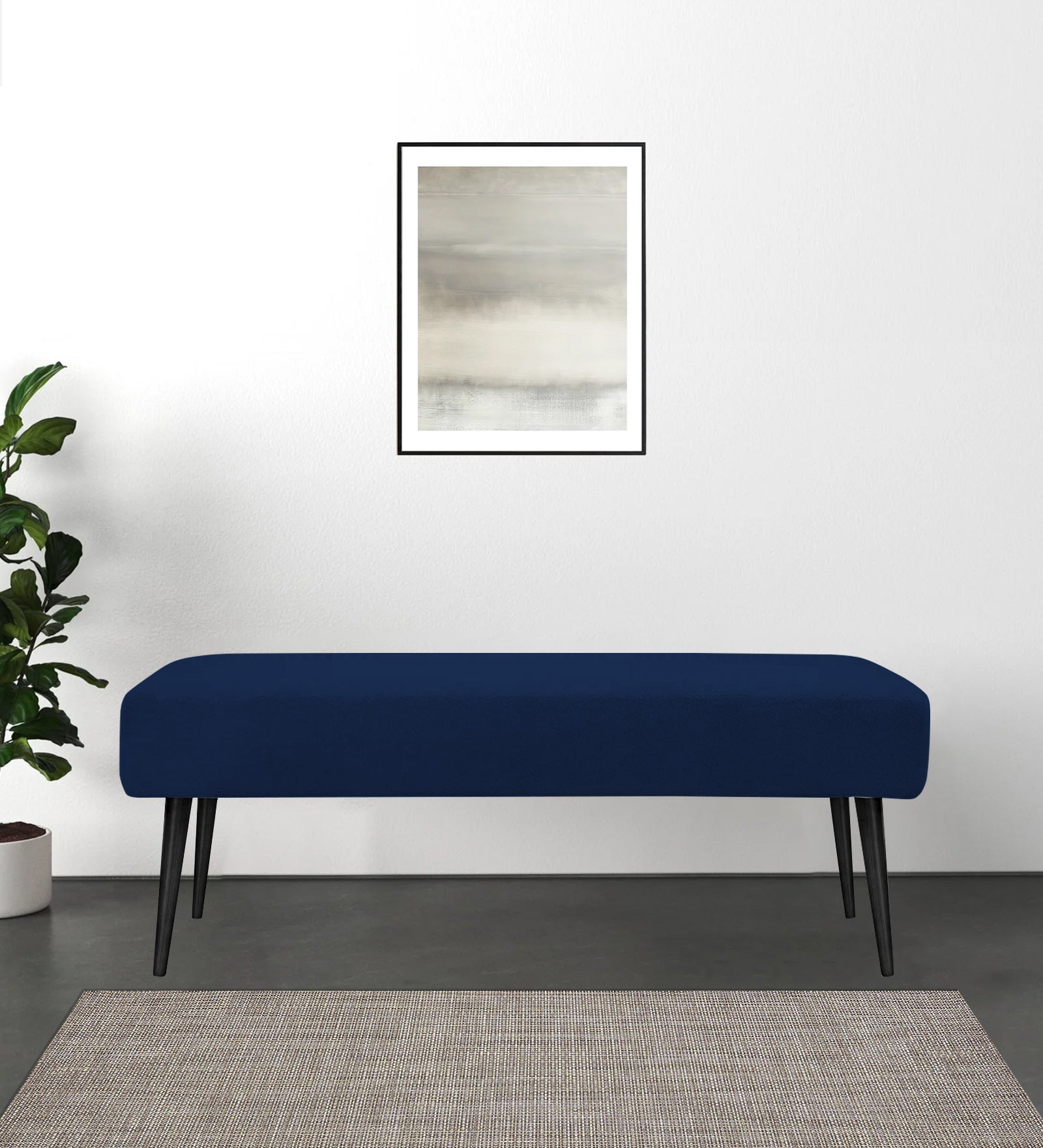 Orbit Fabric Bench In Royal Blue Colour - Febonic Living