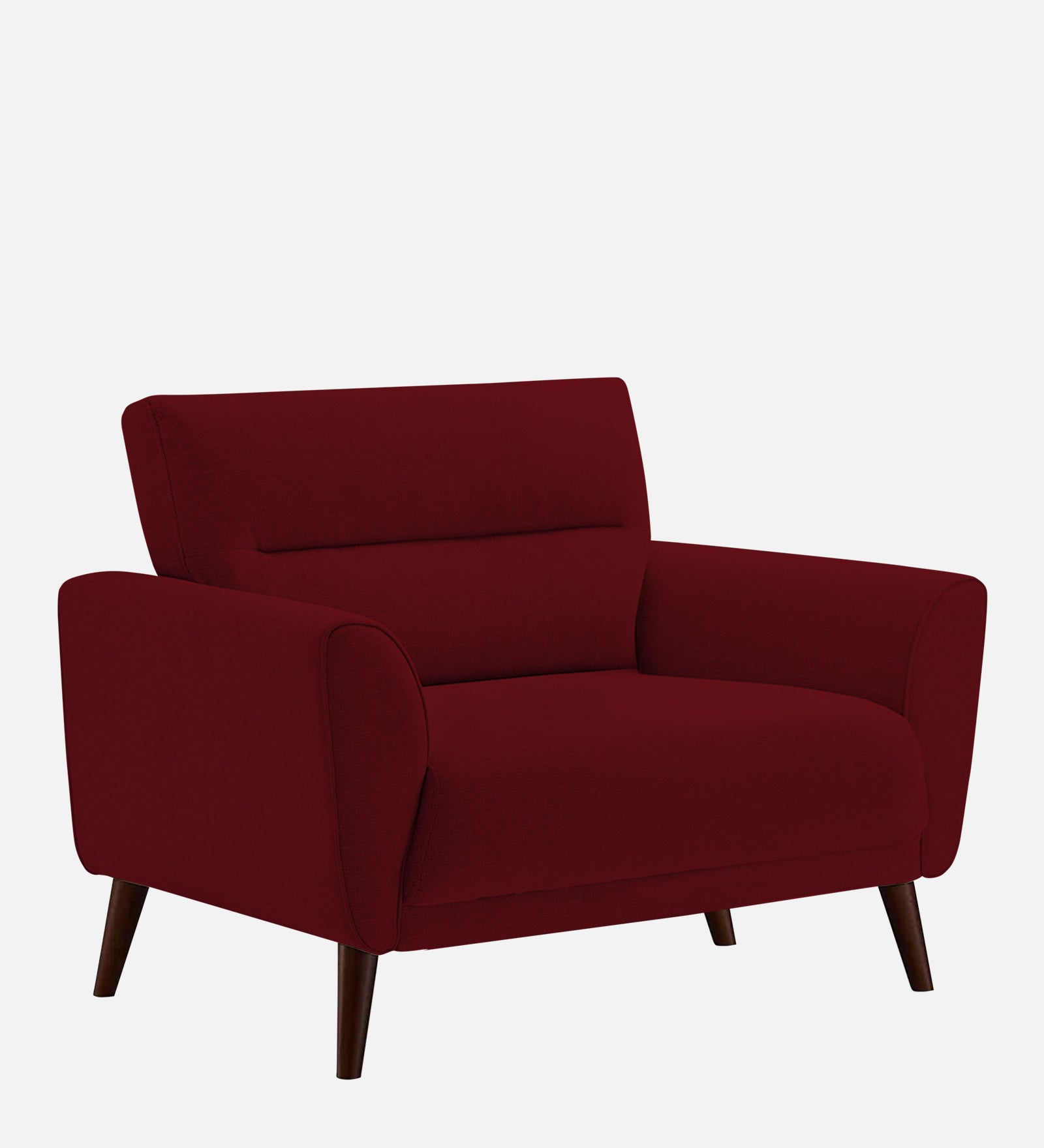 Castro Fabric 1 Seater Sofa In Ruby Red Colour - Febonic Living