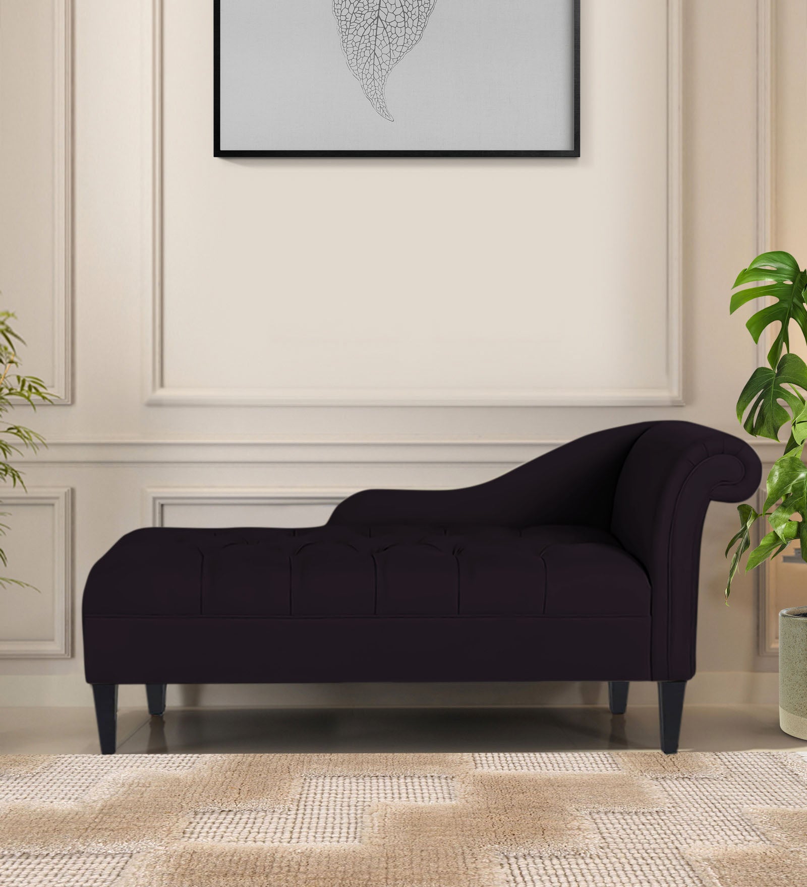 Adria Fabric LHS Chaise Lounger In Cara Brown Colour - Febonic Living