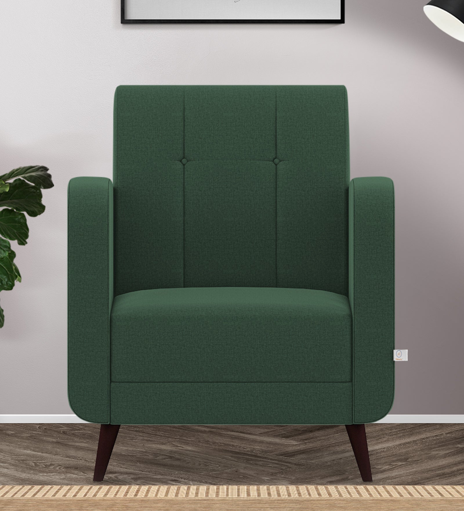 Wiki Velvet 1 Seater Sofa in Amazon Green Colour