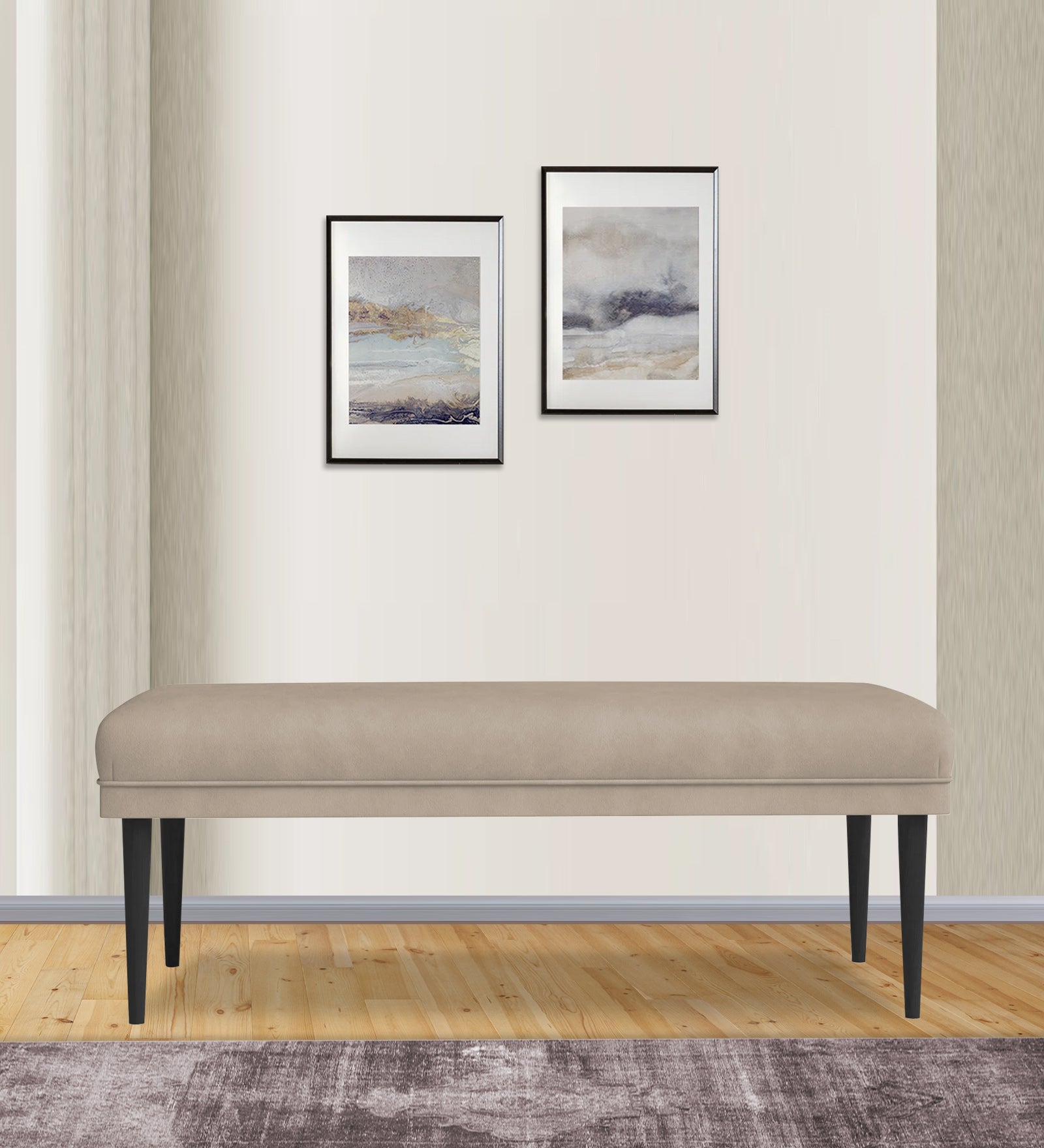 Summer Fabric Bench In Khaki Beige Colour - Febonic Living