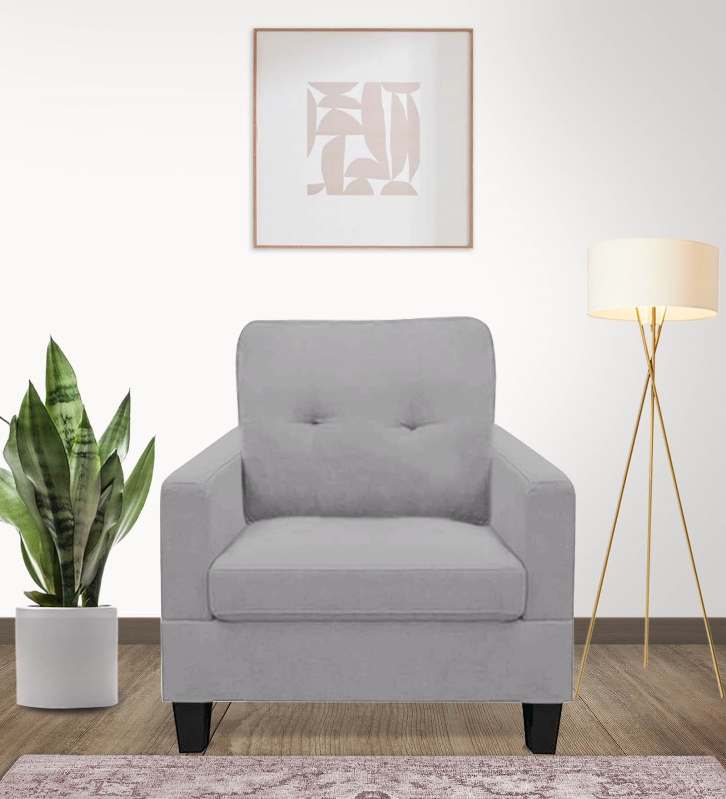 Thomas 1 Seater Fabric Sofa - Lit Grey by Febonic Living
