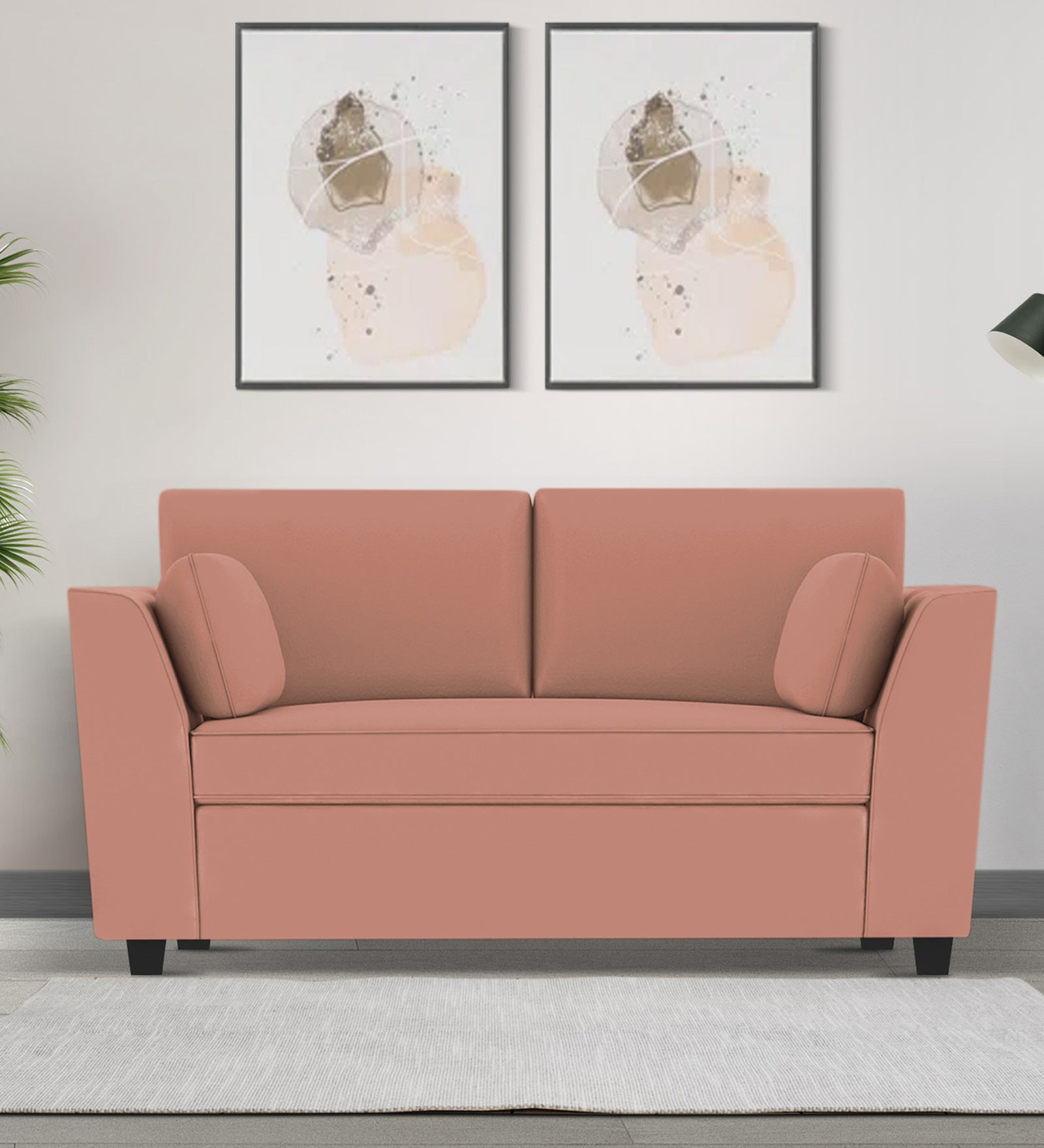 Bristo Velvet 2 Seater Sofa in Blush Pink Colour