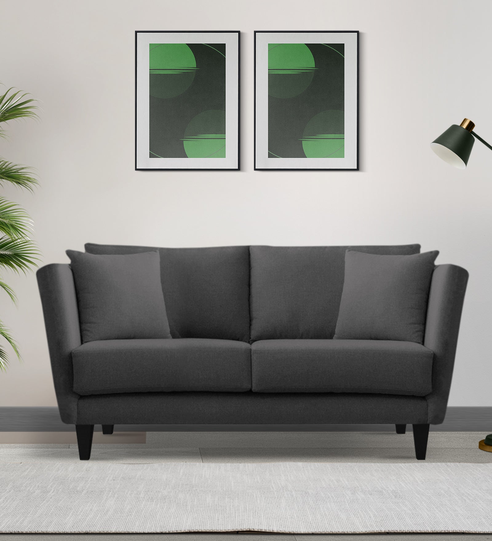 Norway Velvet 2 Seater Sofa In Davy Grey Colour - Febonic Living