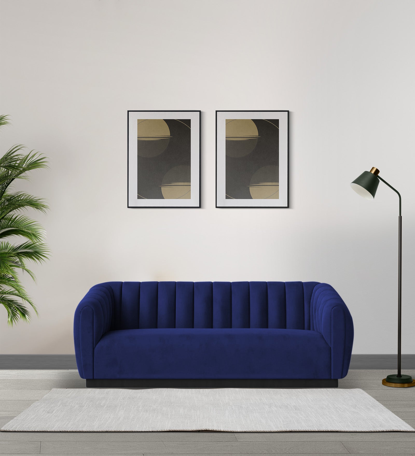 Ferry Velvet 3 Seater Sofa in Indigo Blue Colour