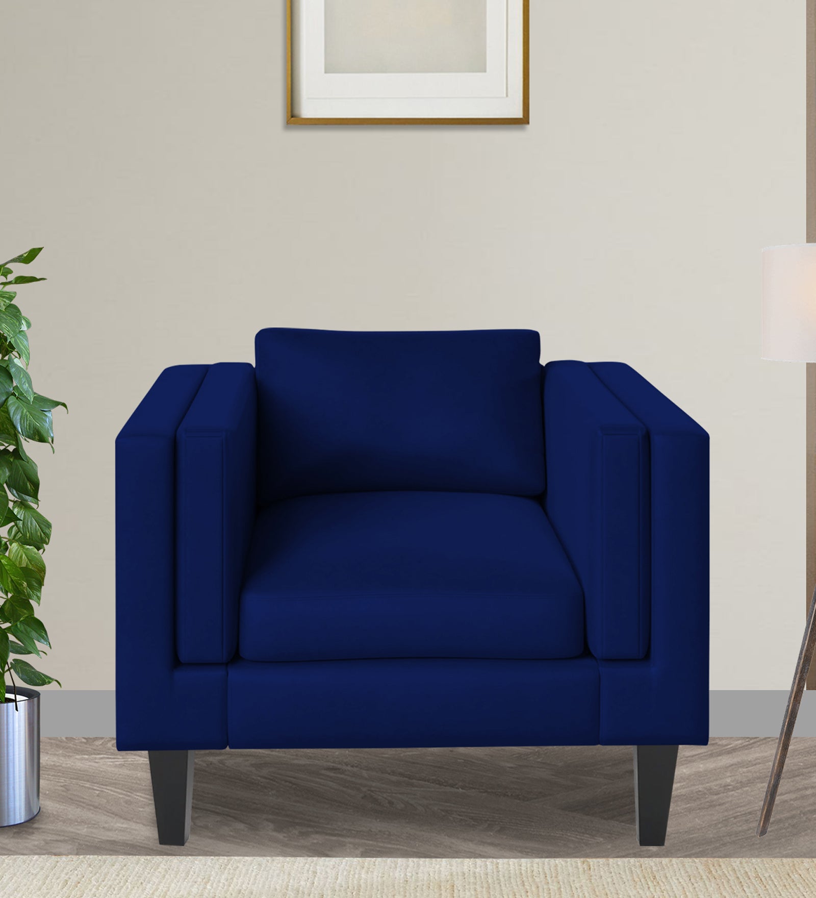 Jasper Velvet 1 Seater Sofa In Imperial blue Colour - Febonic Living