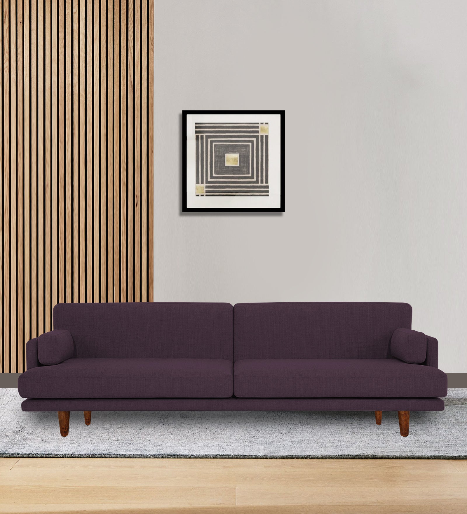 Ricky Fabric 3 Seater Sofa In Greek Purple Colour - Febonic Living