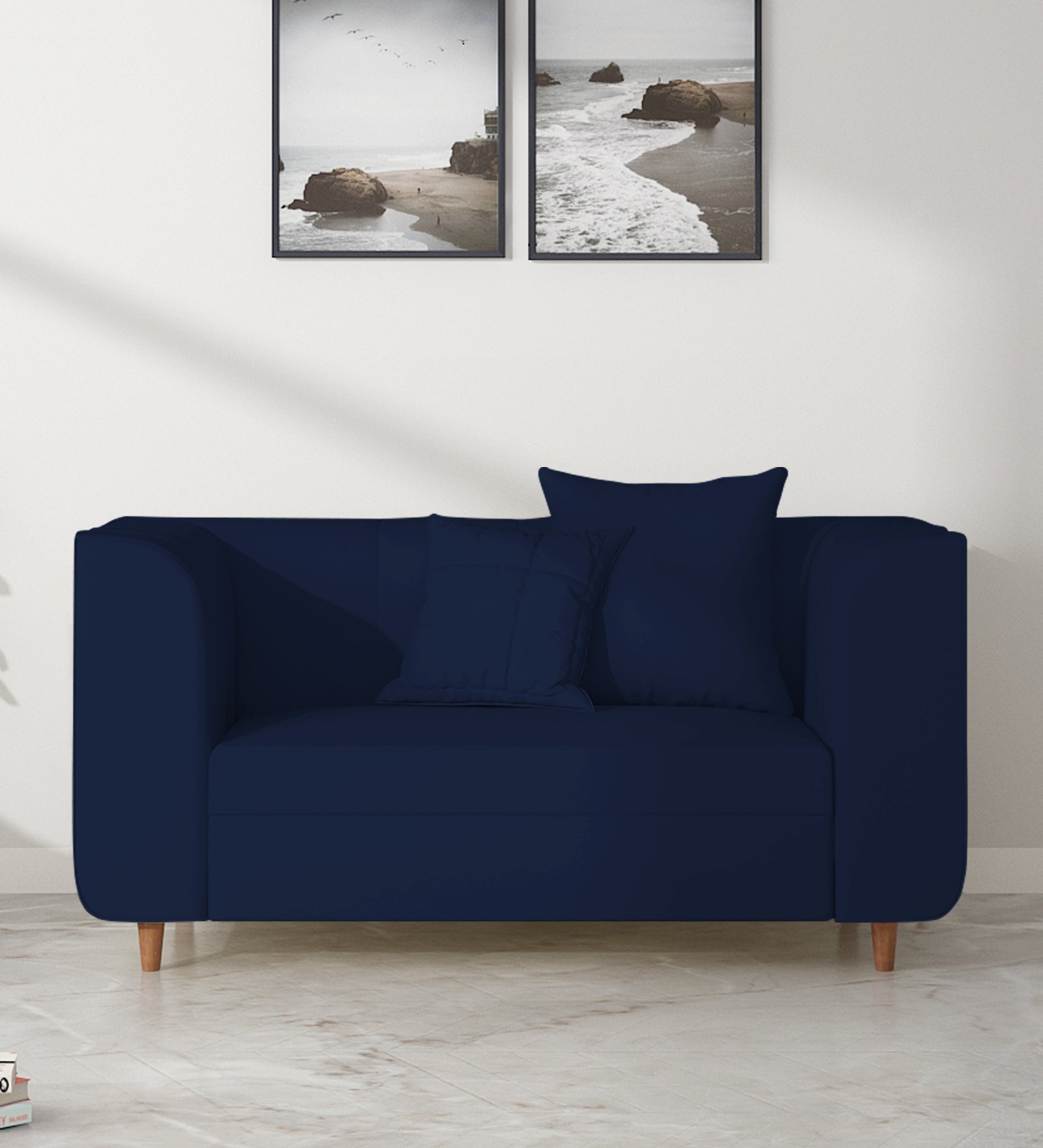 Sumo Velvet 2 Seater Sofa In Indigo Blue Colour - Febonic Living