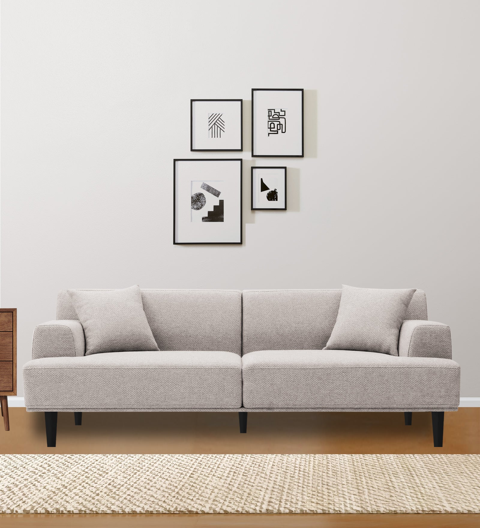 Cobby Fabric 3 Seater Sofa In Storm Grey Colour - Febonic Living