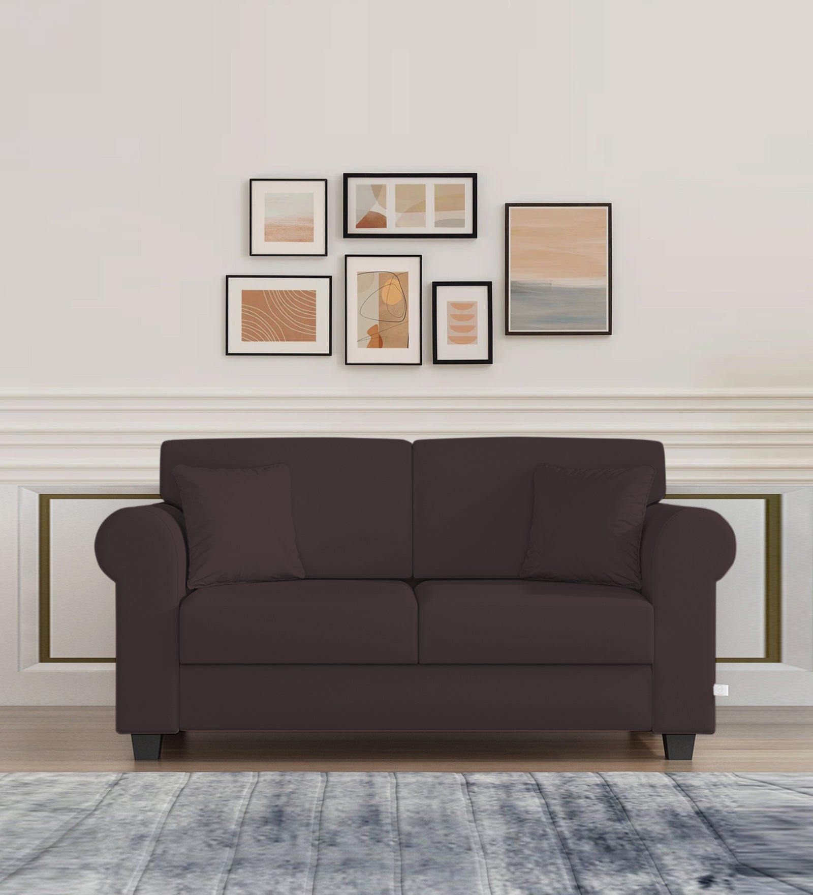 Numonk Velvet 2 Seater Sofa In Mocha Brown Colour - Febonic Living