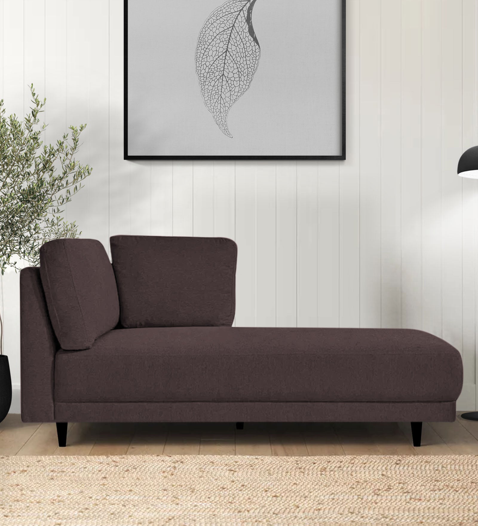 Jonze Velvet RHS Chaise Lounger In Mocha Brown Colour - Febonic Living