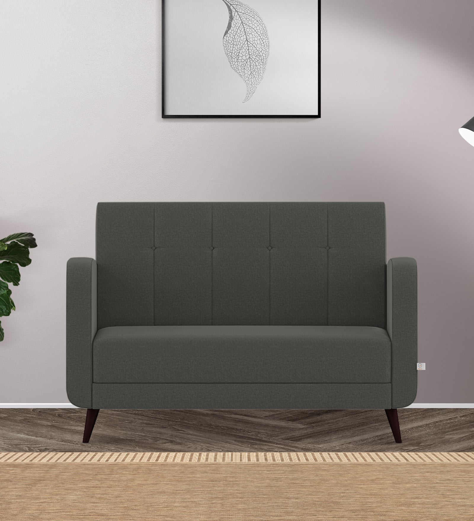 Wiki Velvet 2 Seater Sofa In Hory Grey Colour - Febonic Living